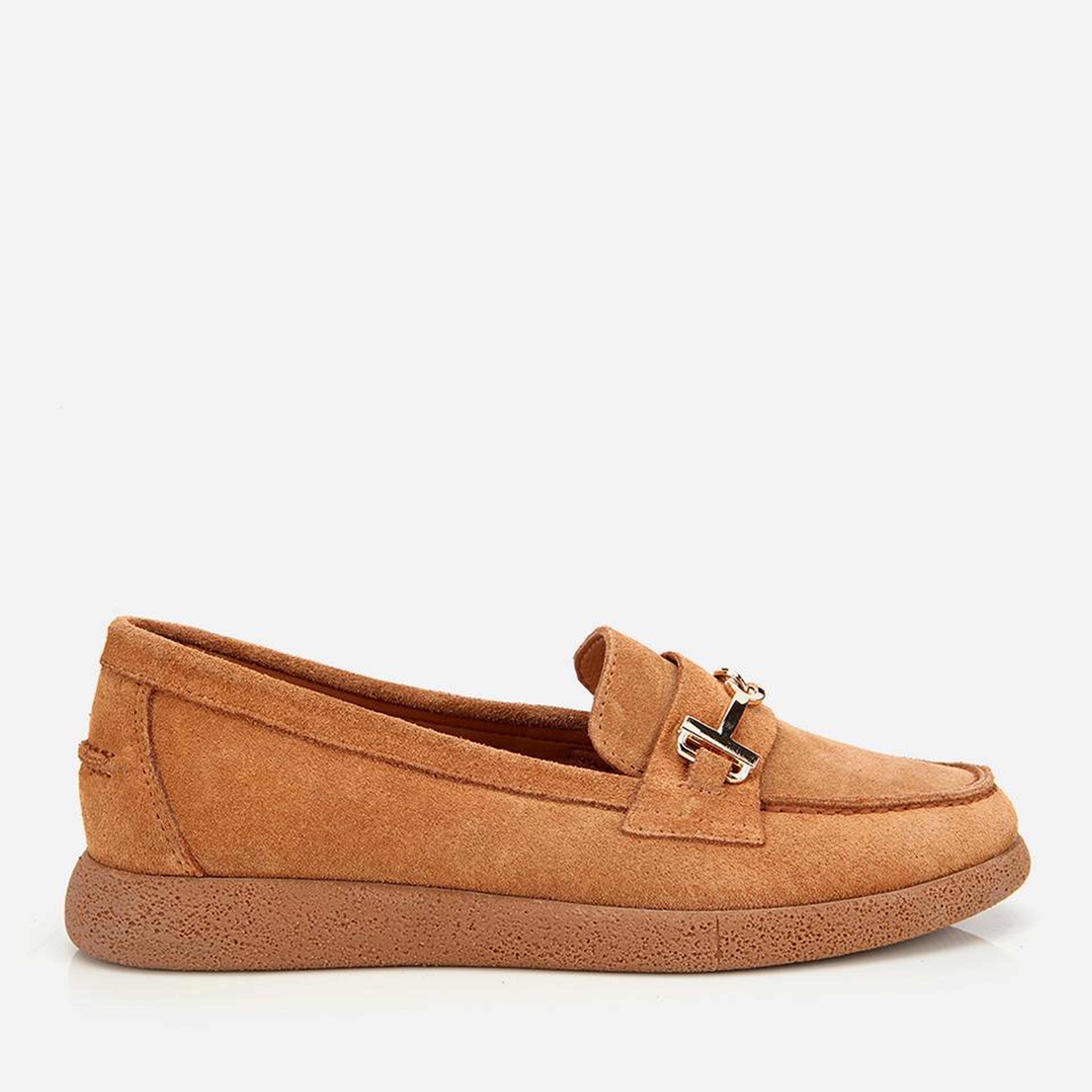 Kadın Süet Deri Taba Yumuşak Tabanlı Comfort Günlük Loafer