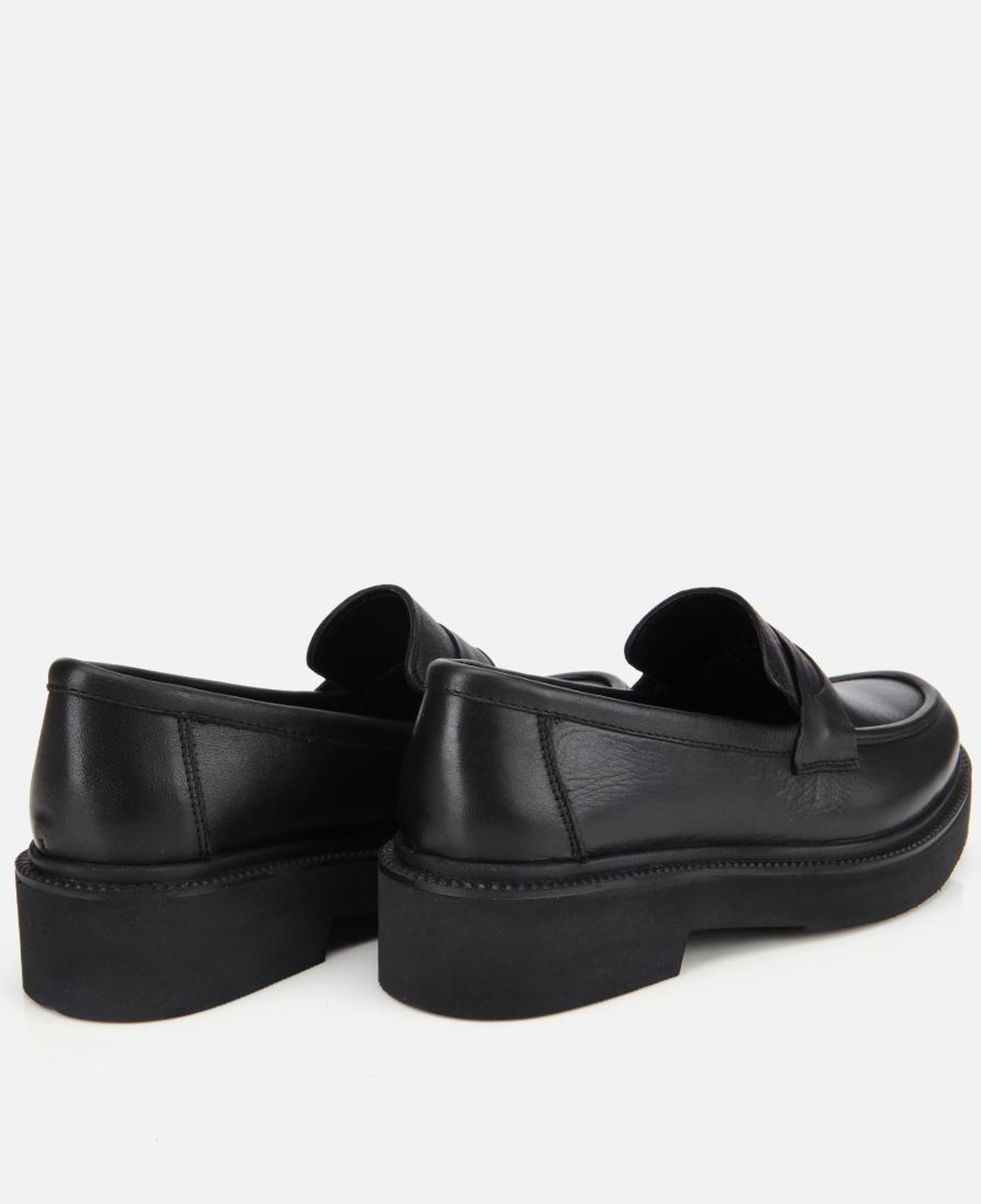 Kadın Deri Siyah Kalın Tabanlı Klasik Loafer