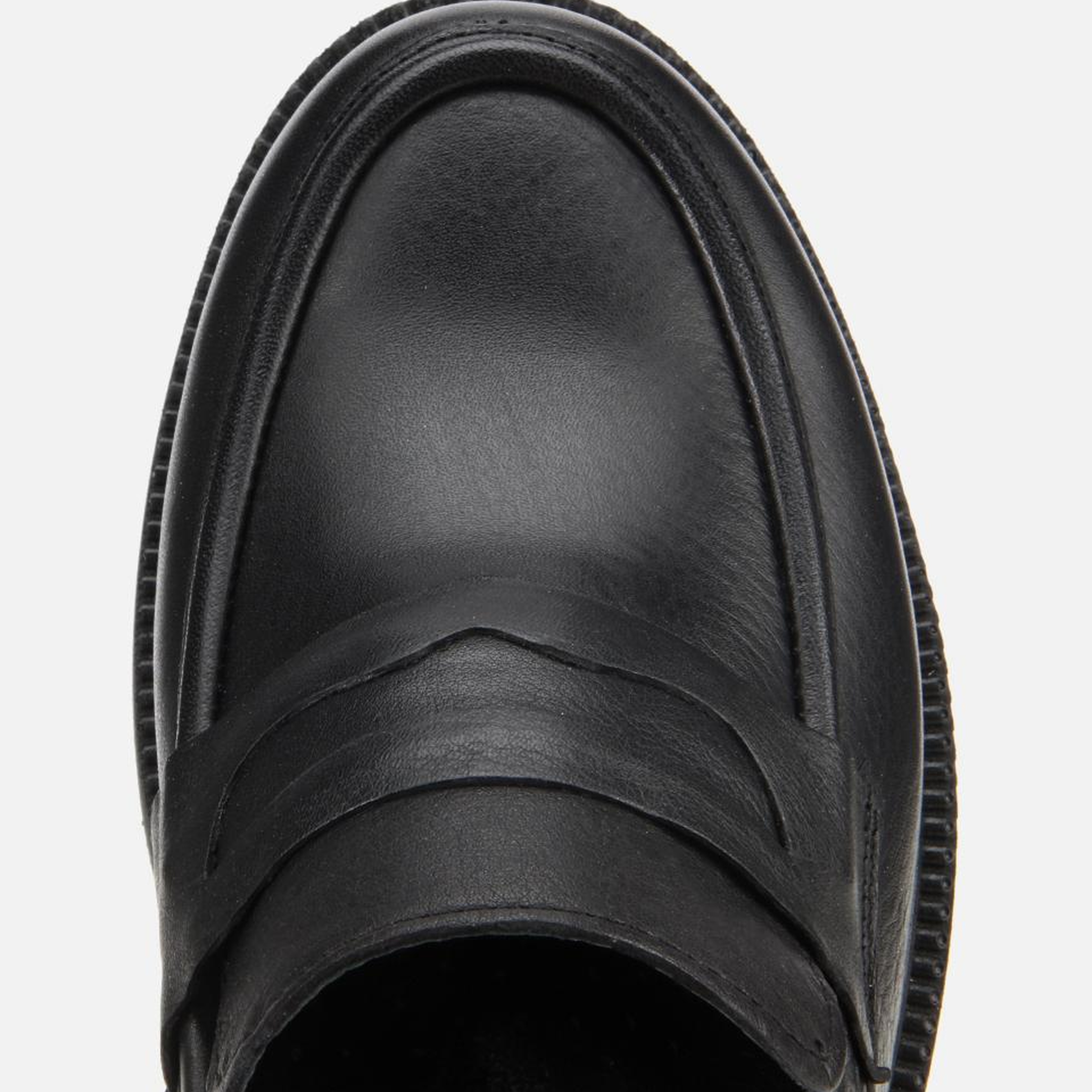 Kadın Deri Siyah Kalın Tabanlı Klasik Loafer
