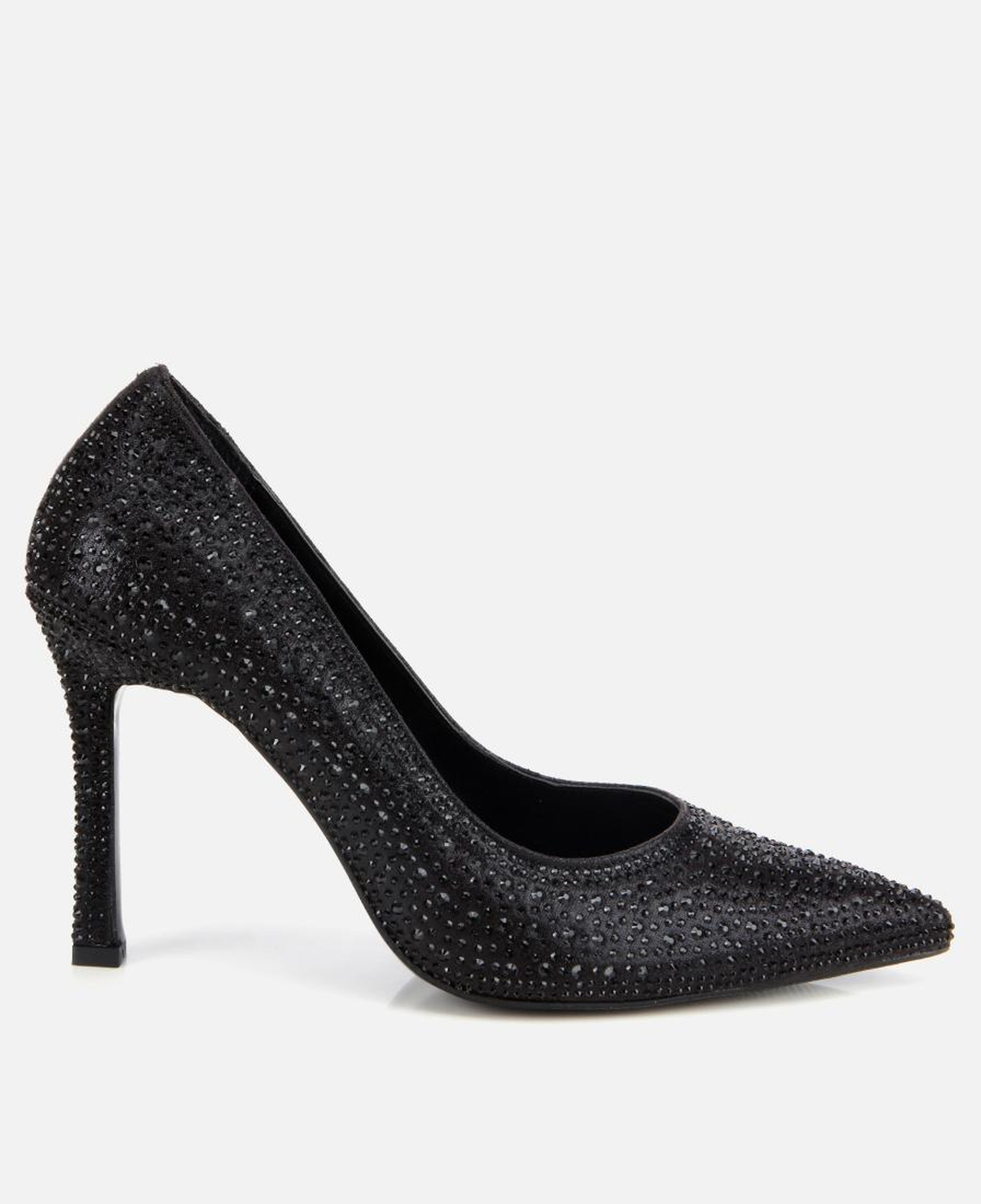Kadın Siyah Taşlı Yüksek Topuklu Stiletto