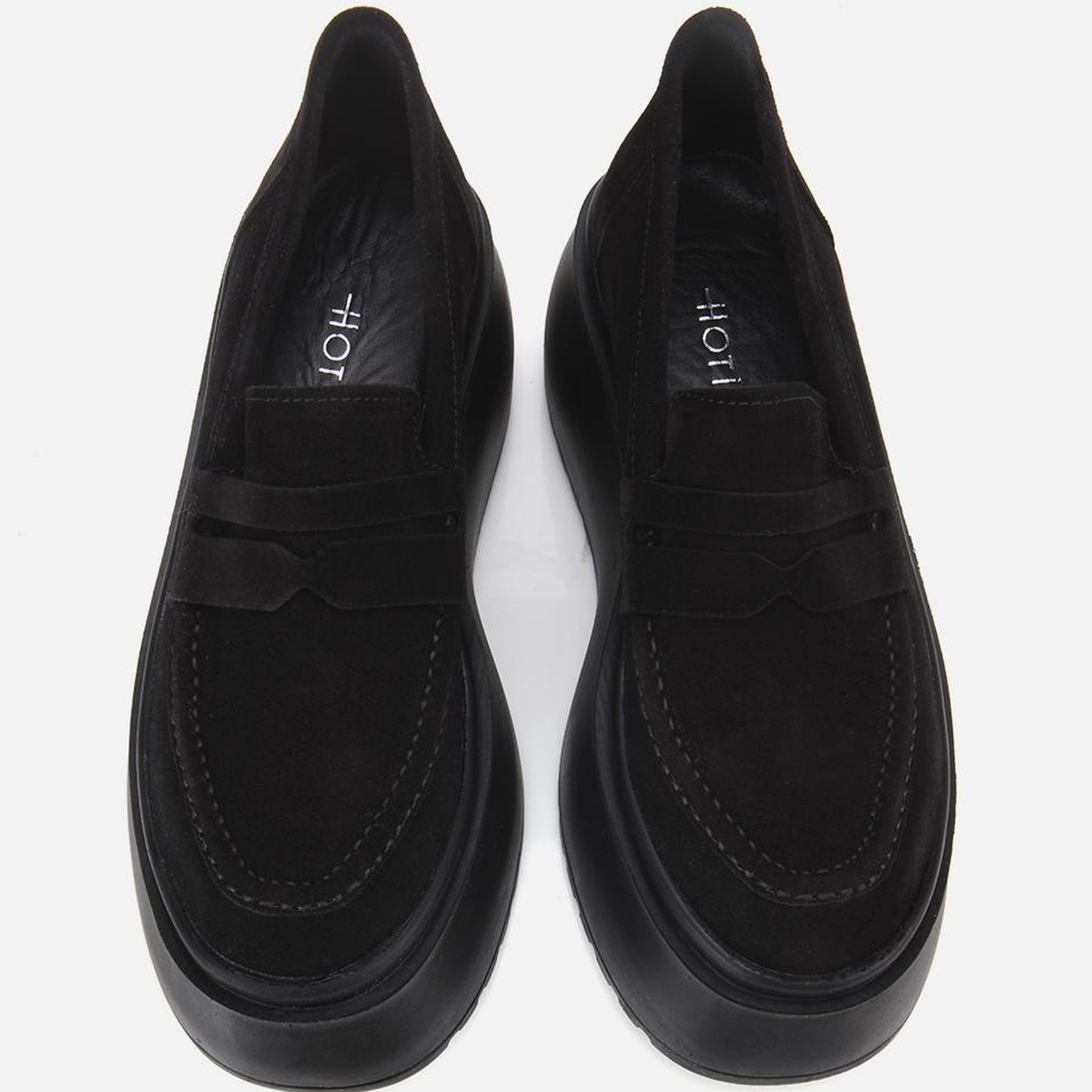 Kadın Süet Deri Siyah Dolgu Topuklu Günlük Loafer