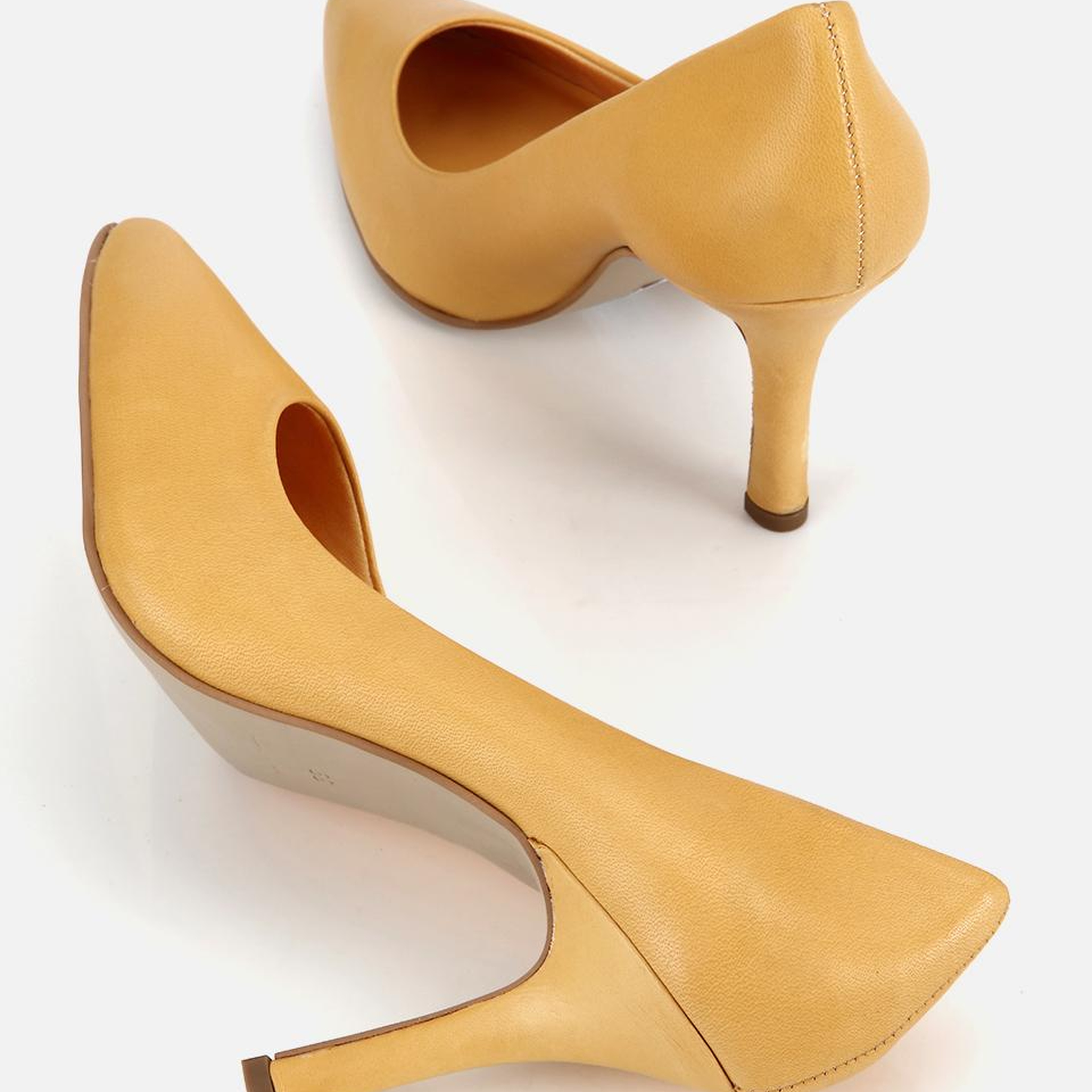 Kadın Deri Sarı Klasik Stiletto