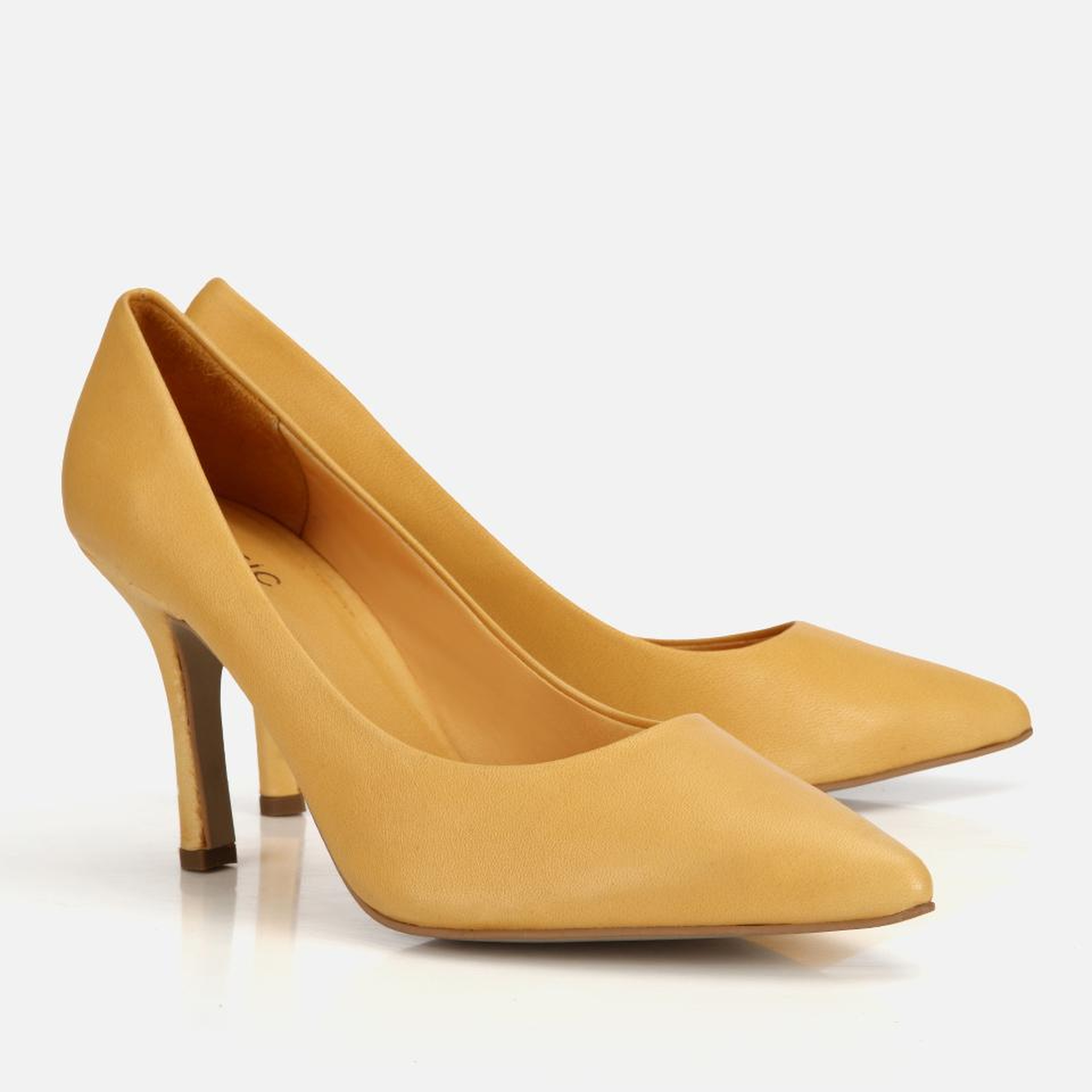 Kadın Deri Sarı Klasik Stiletto