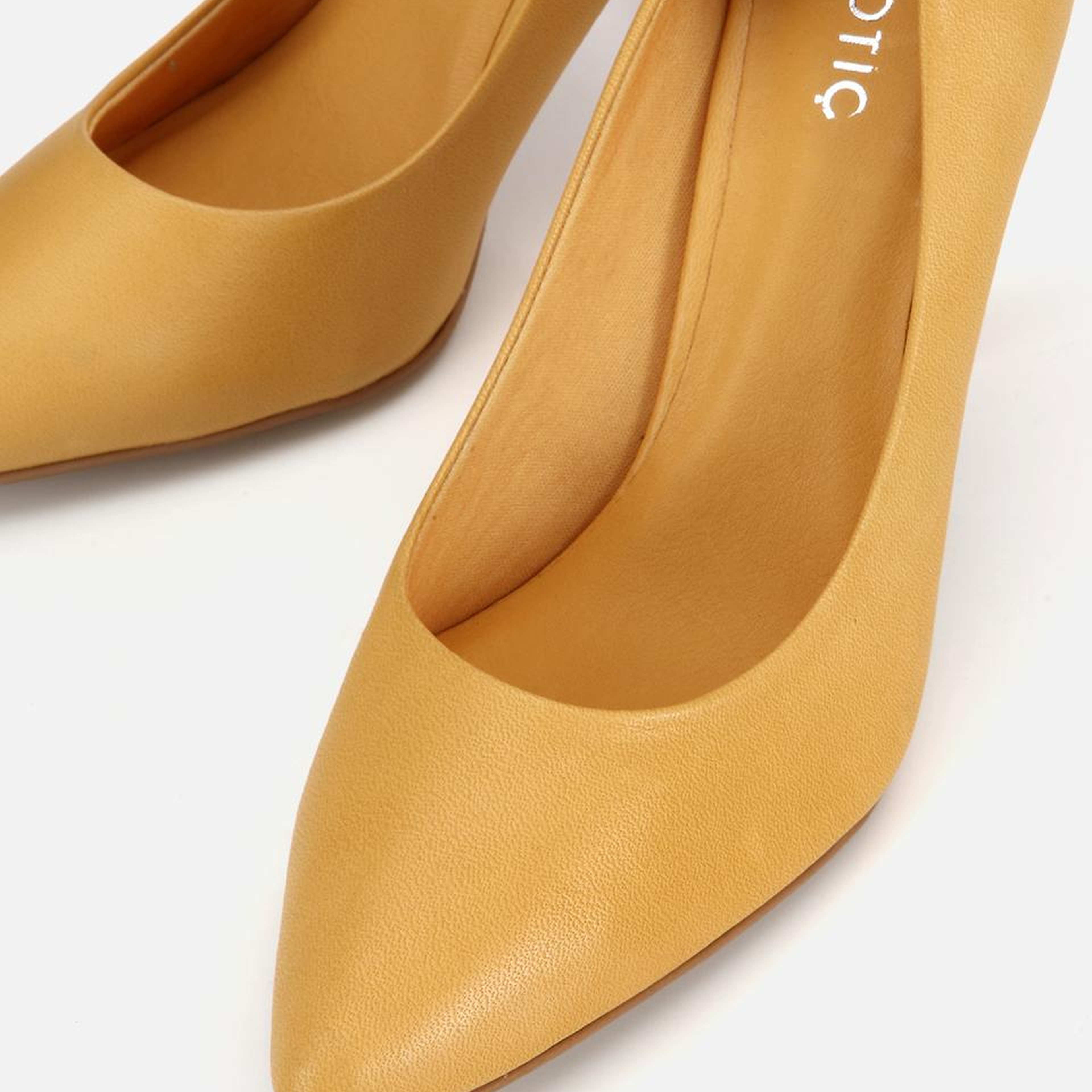 Kadın Deri Sarı Klasik Stiletto