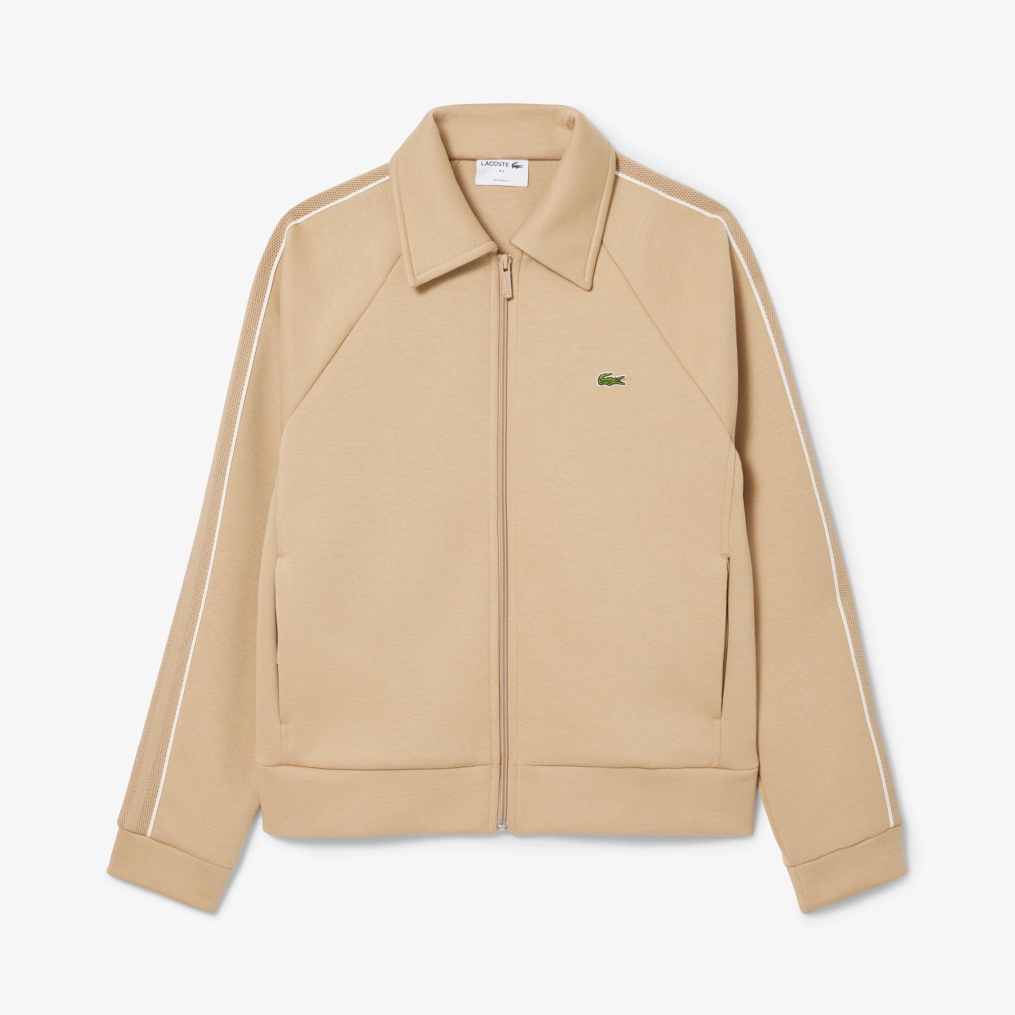 Erkek Regular Fit Fermuarlı Bej Sweatshirt