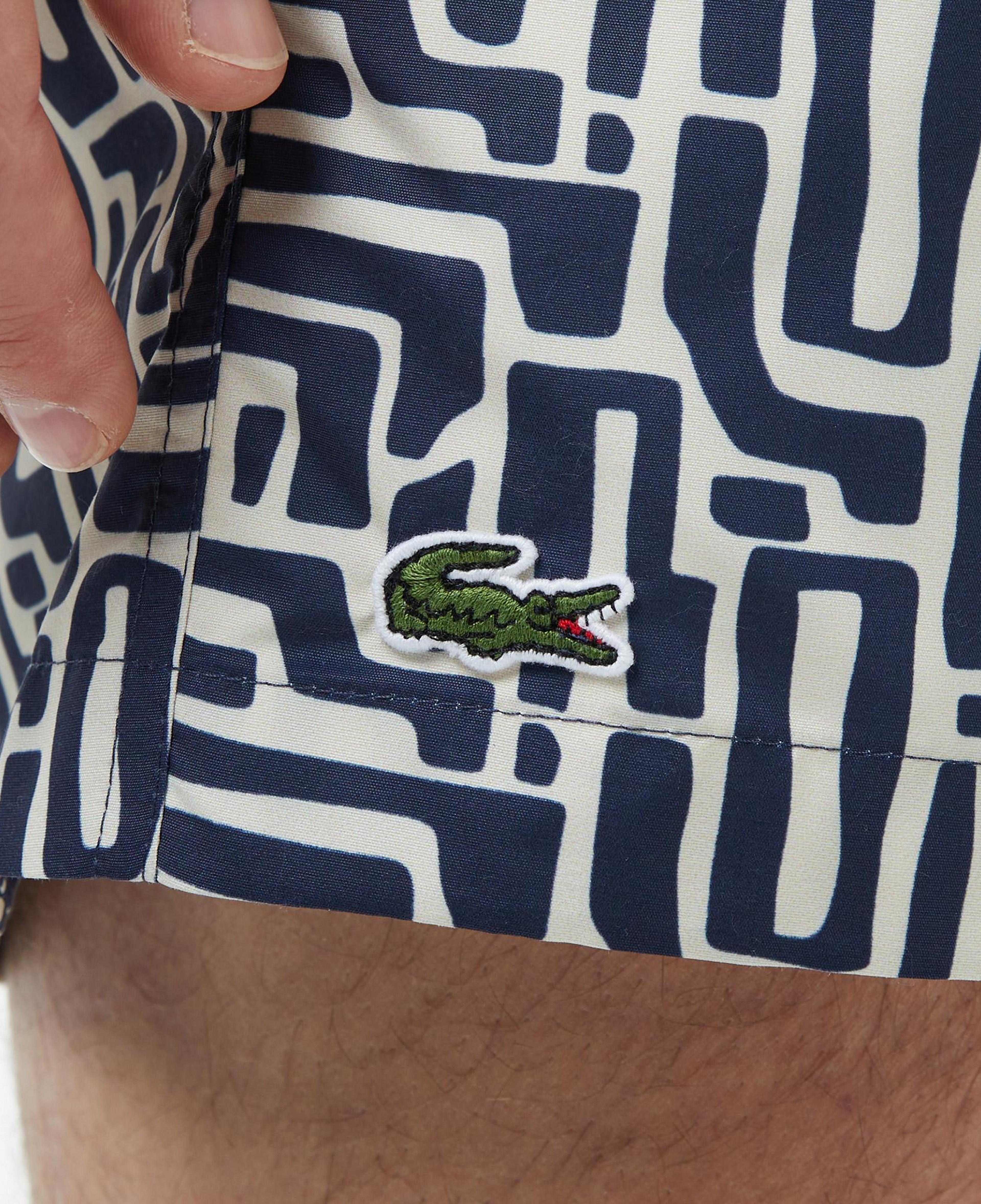 Lacoste Erkek Regular Fit Desenli Lacivert Deniz Şortu