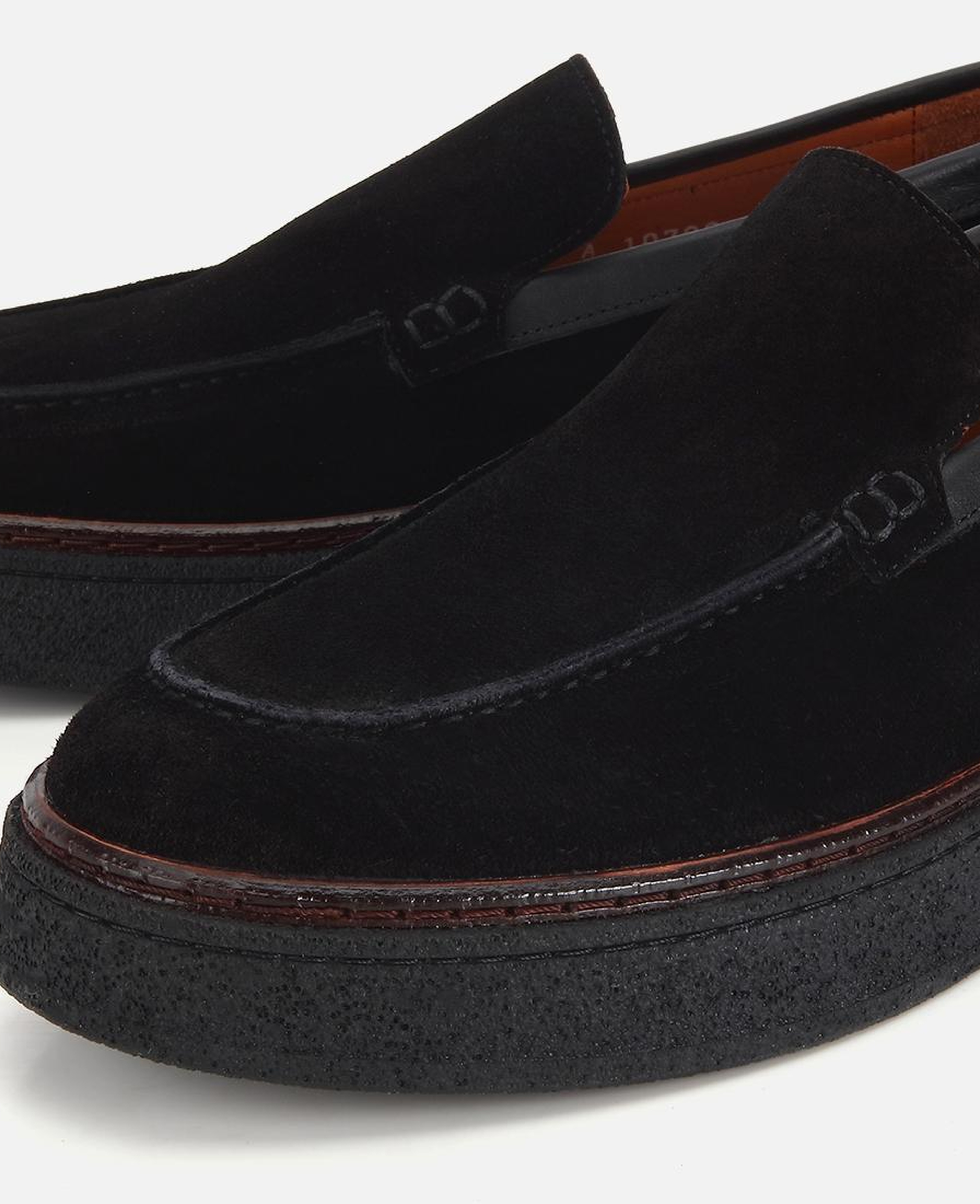 Erkek Süet Deri Siyah Kalın Tabanlı Günlük Loafer