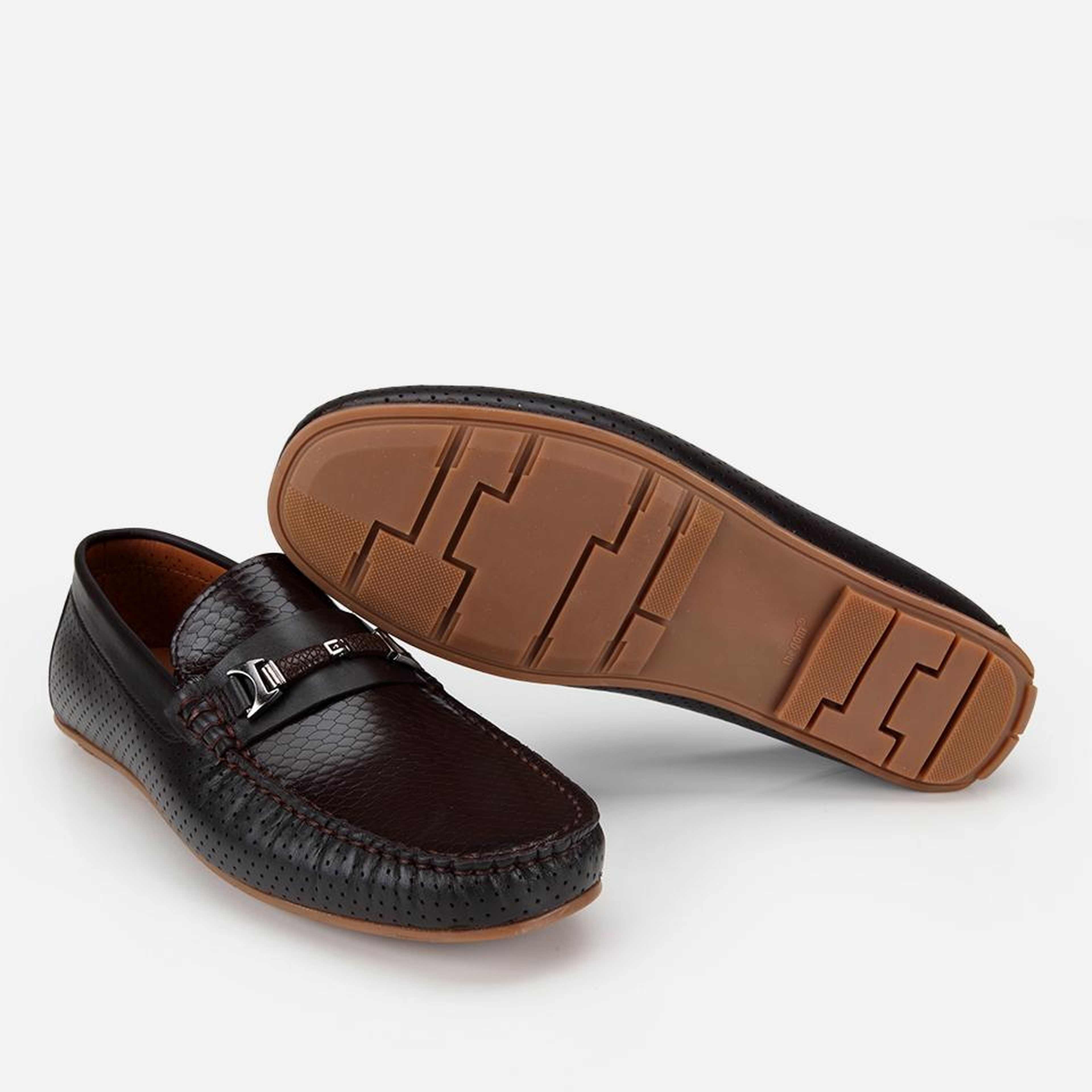 Erkek Deri Kahverengi Tokalı Günlük Loafer