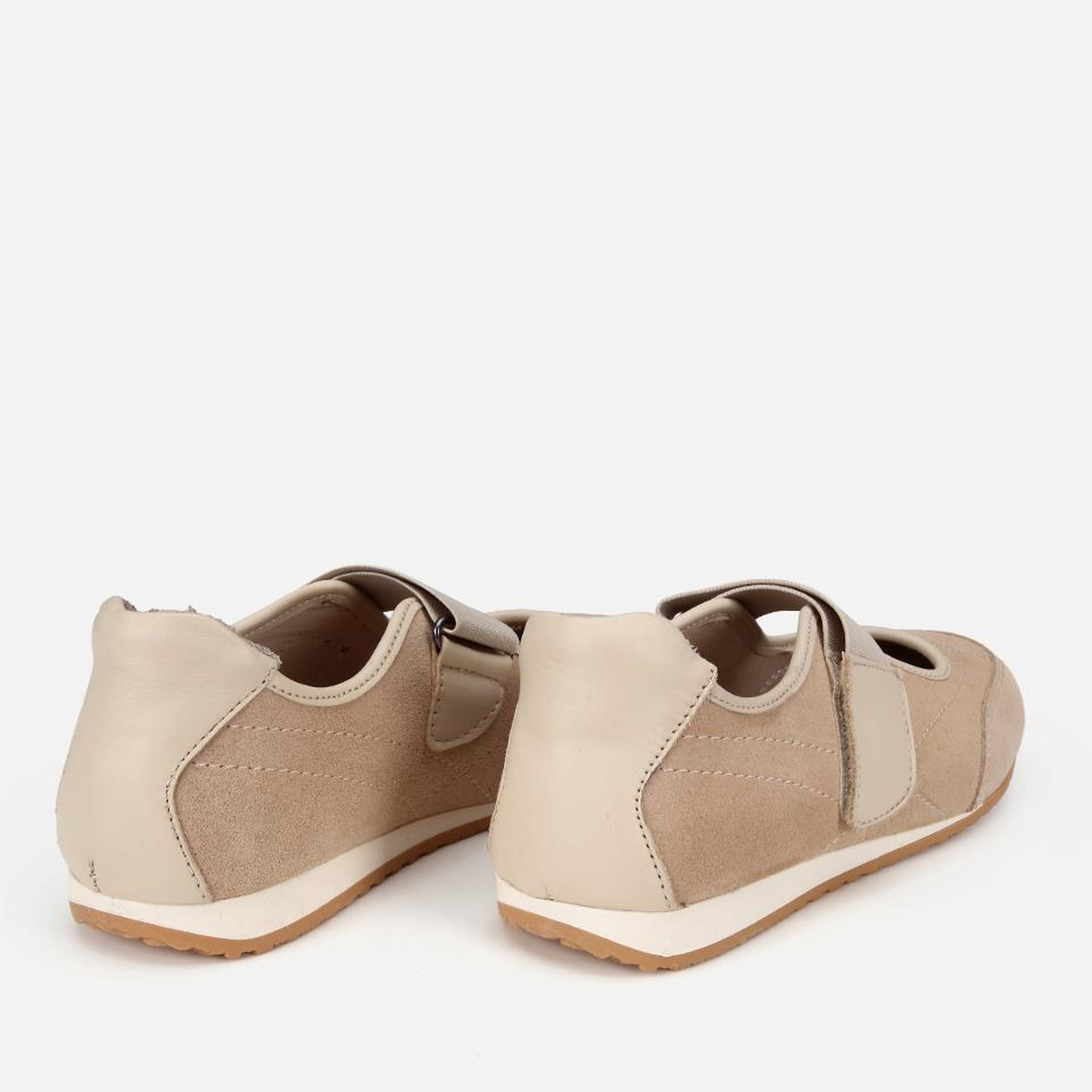 Kadın Süet Deri Bej Tek Bantlı Comfort Babet
