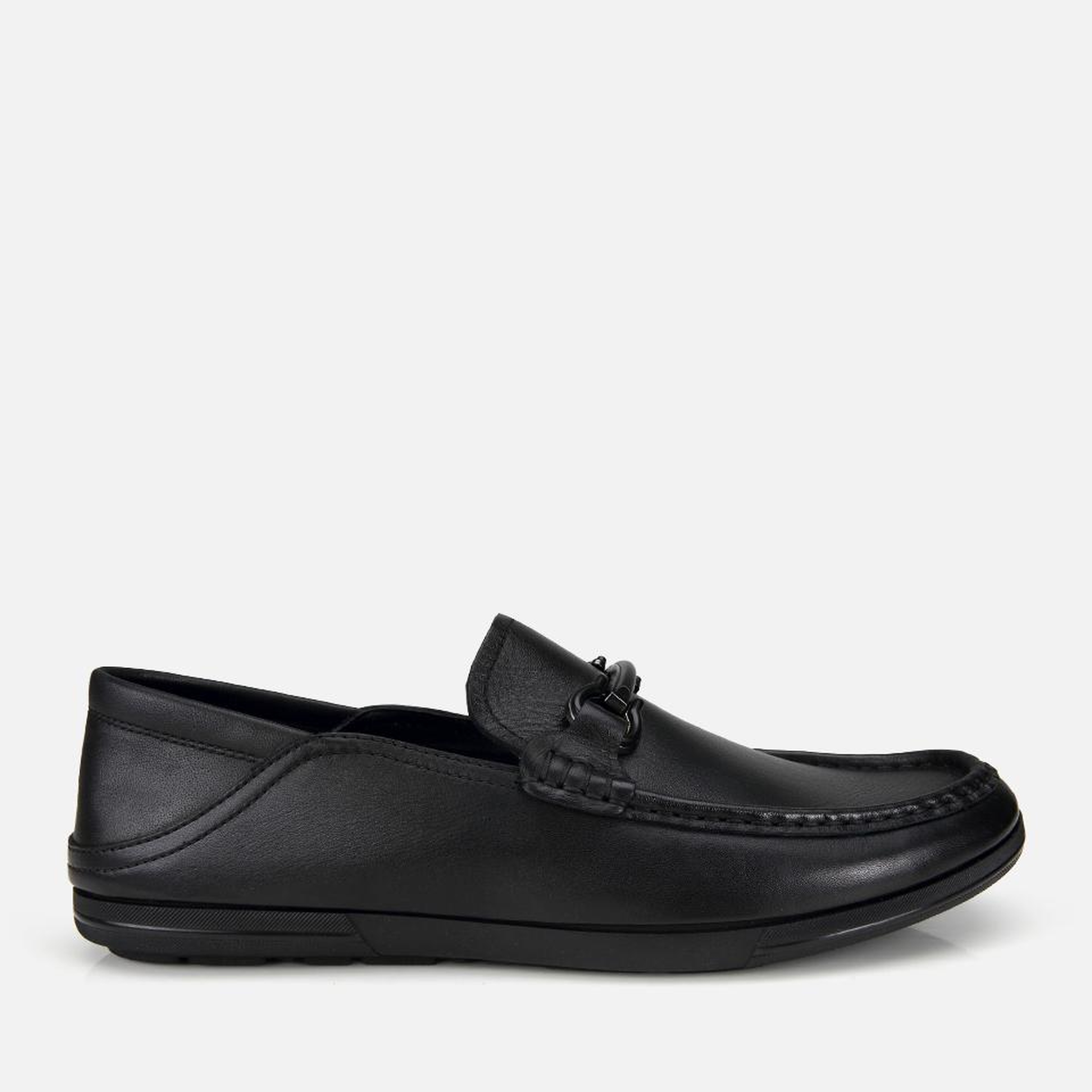 Erkek Deri Siyah Yumuşak Dokulu Tokalı Günlük Loafer