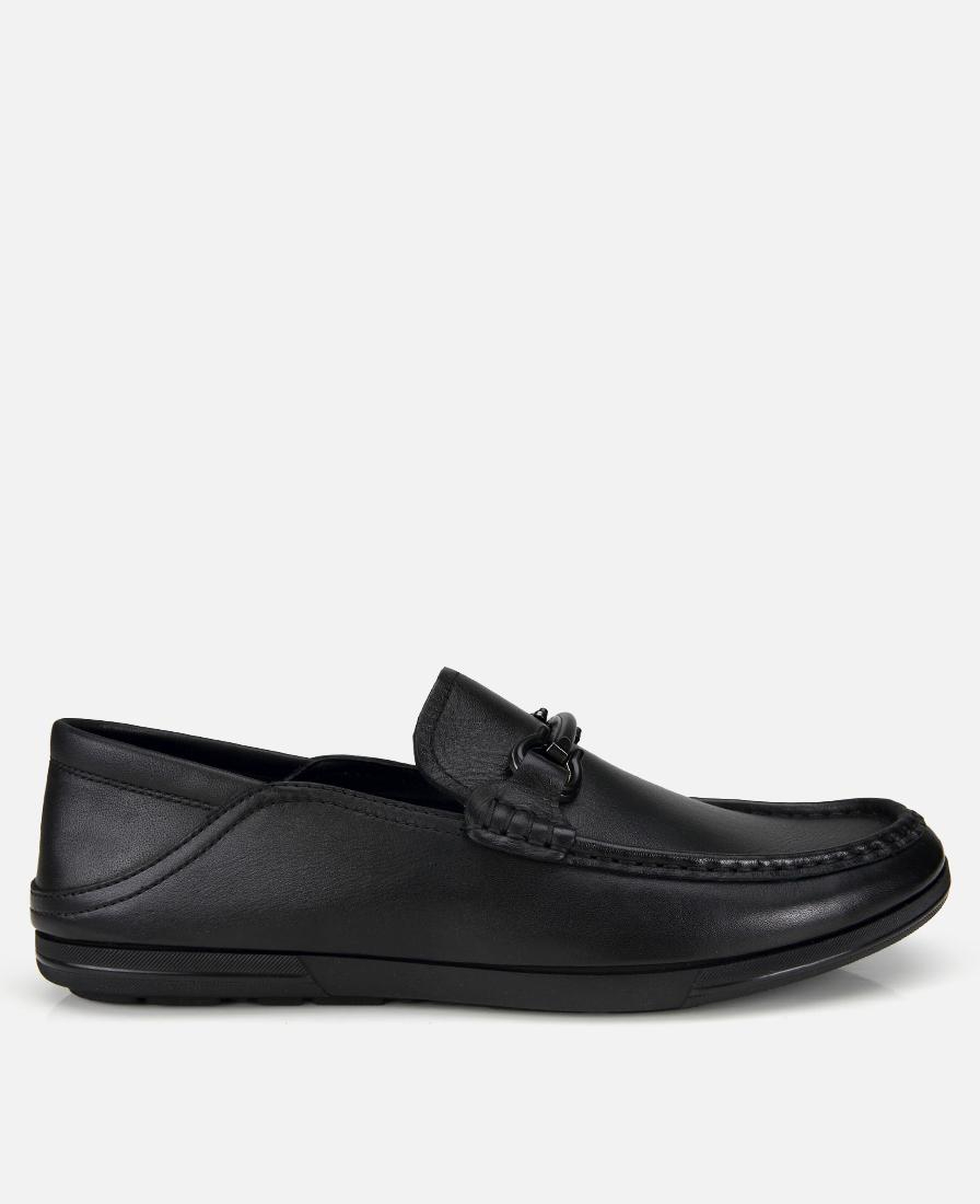 Erkek Deri Siyah Yumuşak Dokulu Tokalı Günlük Loafer