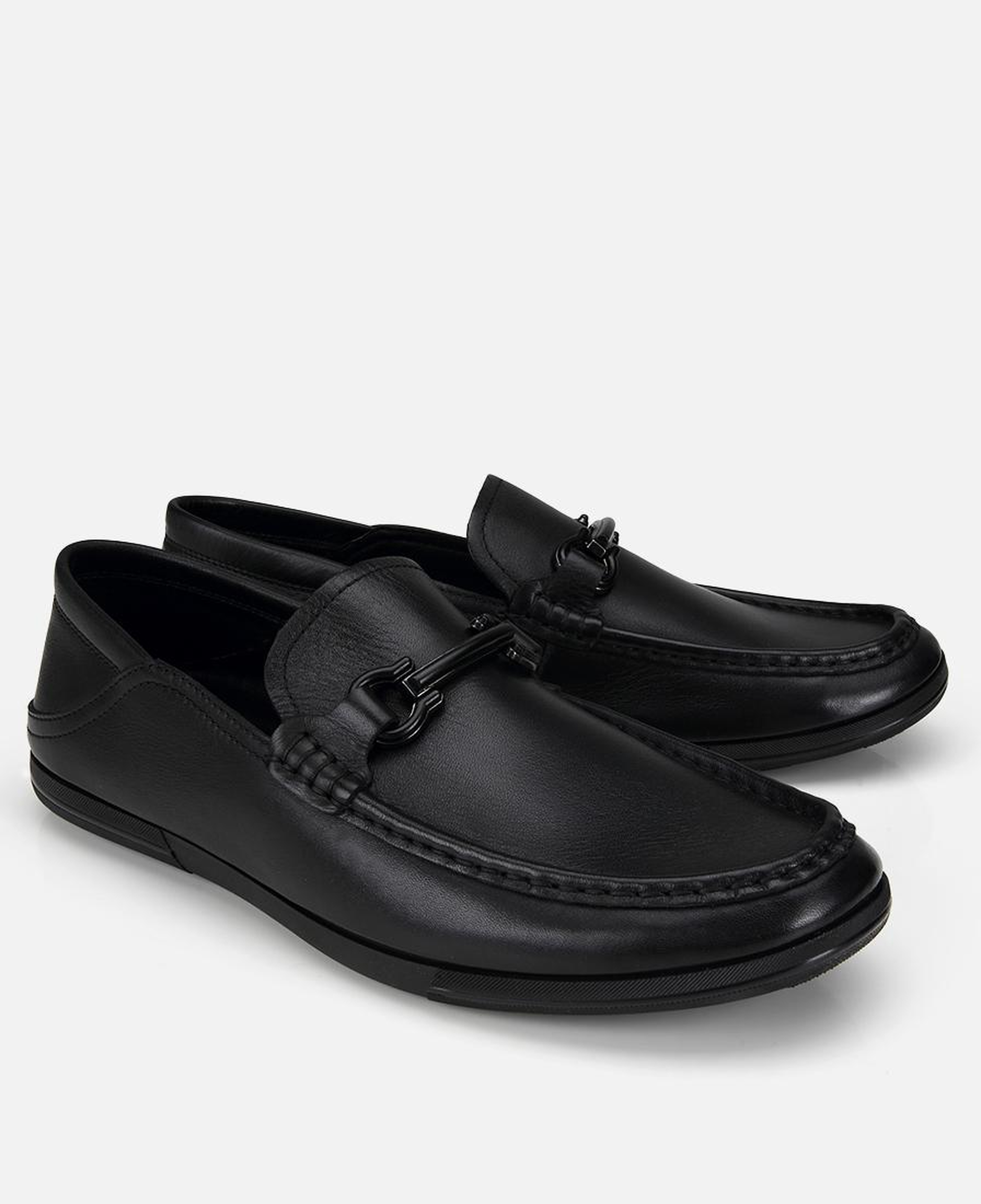 Erkek Deri Siyah Yumuşak Dokulu Tokalı Günlük Loafer