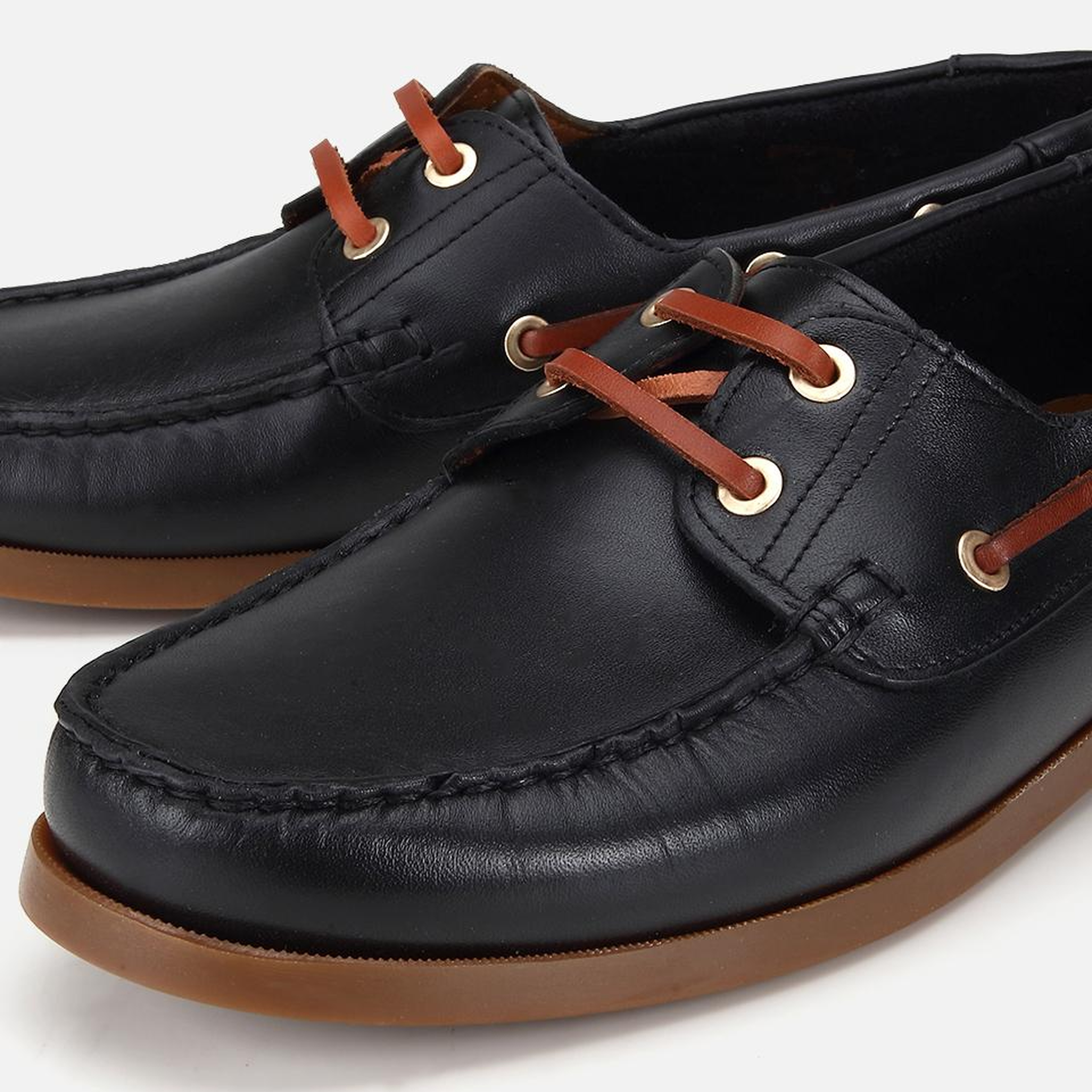Erkek Deri Siyah Bağcık Detaylı Günlük Loafer