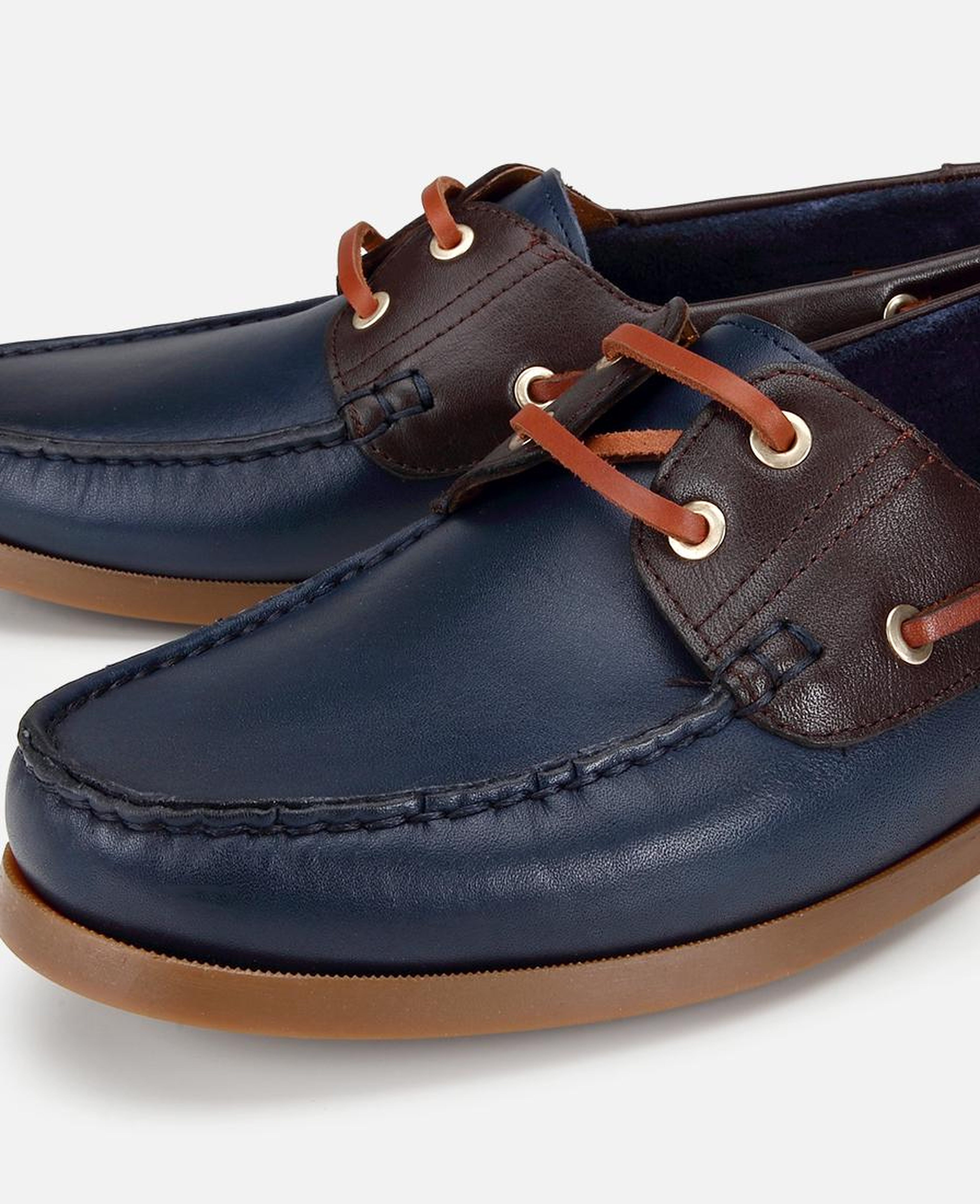 Erkek Deri Lacivert Bağcık Detaylı Günlük Loafer