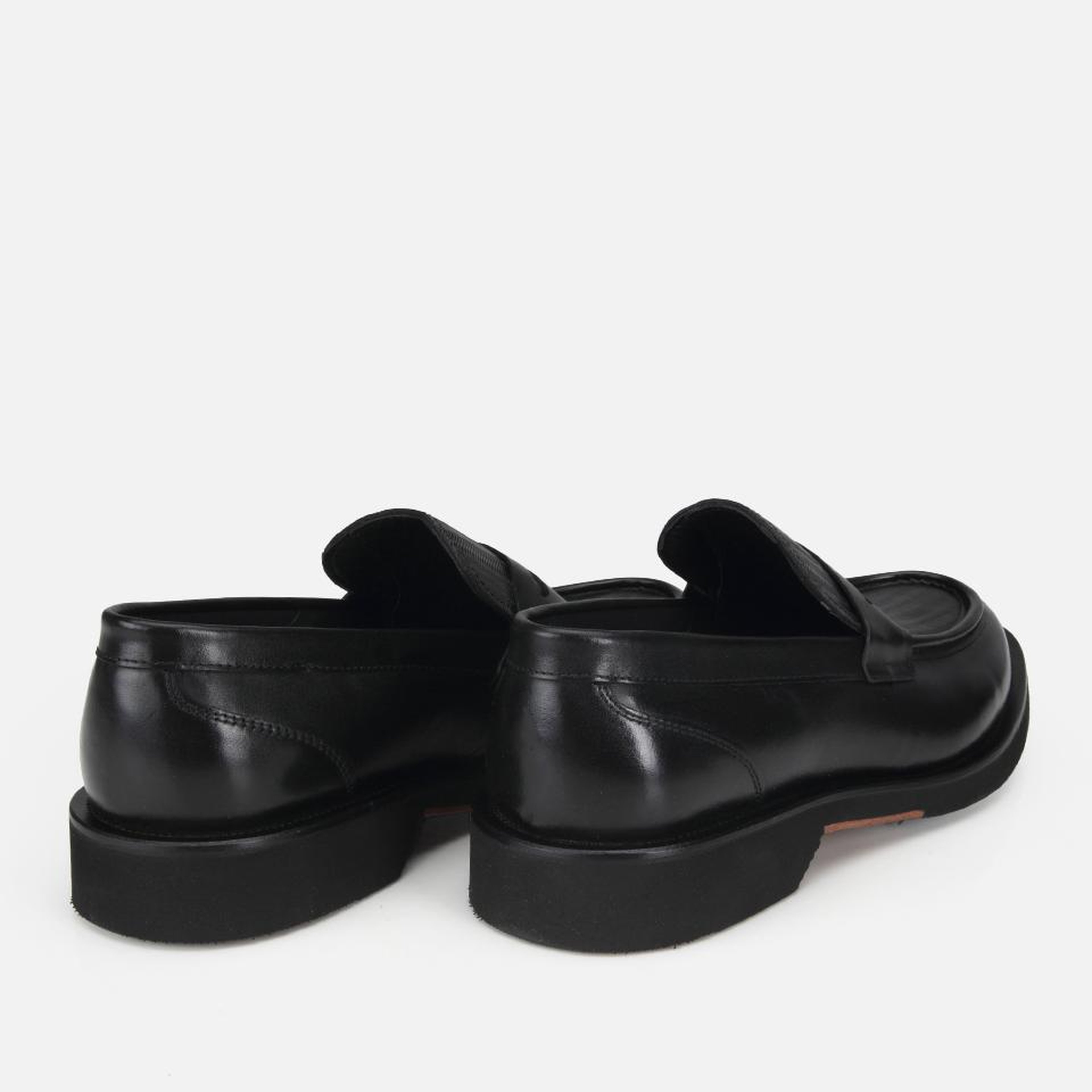 Erkek Deri Siyah Kalın Tabanlı Klasik Loafer