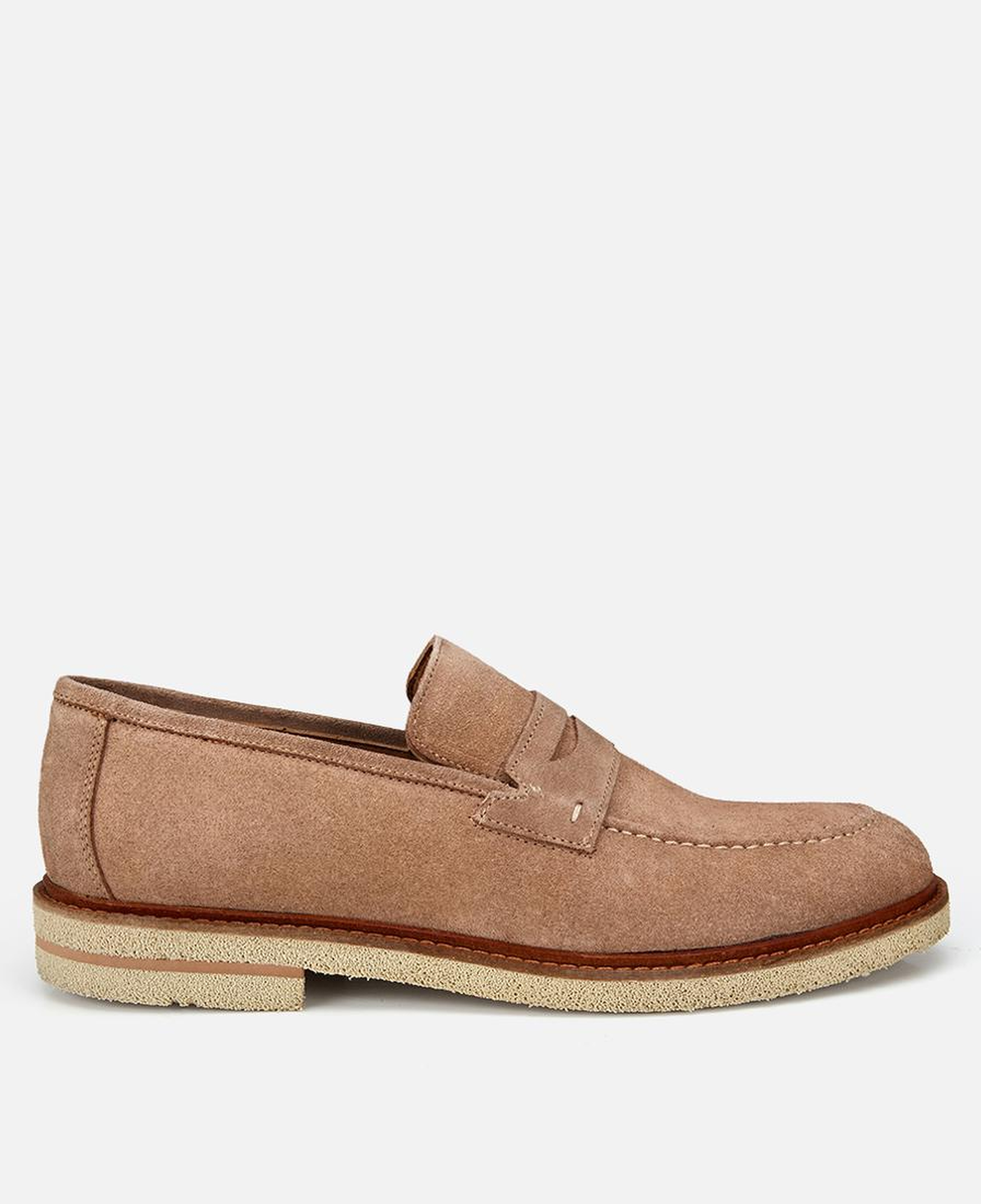 Erkek Süet Deri Bej Klasik Loafer