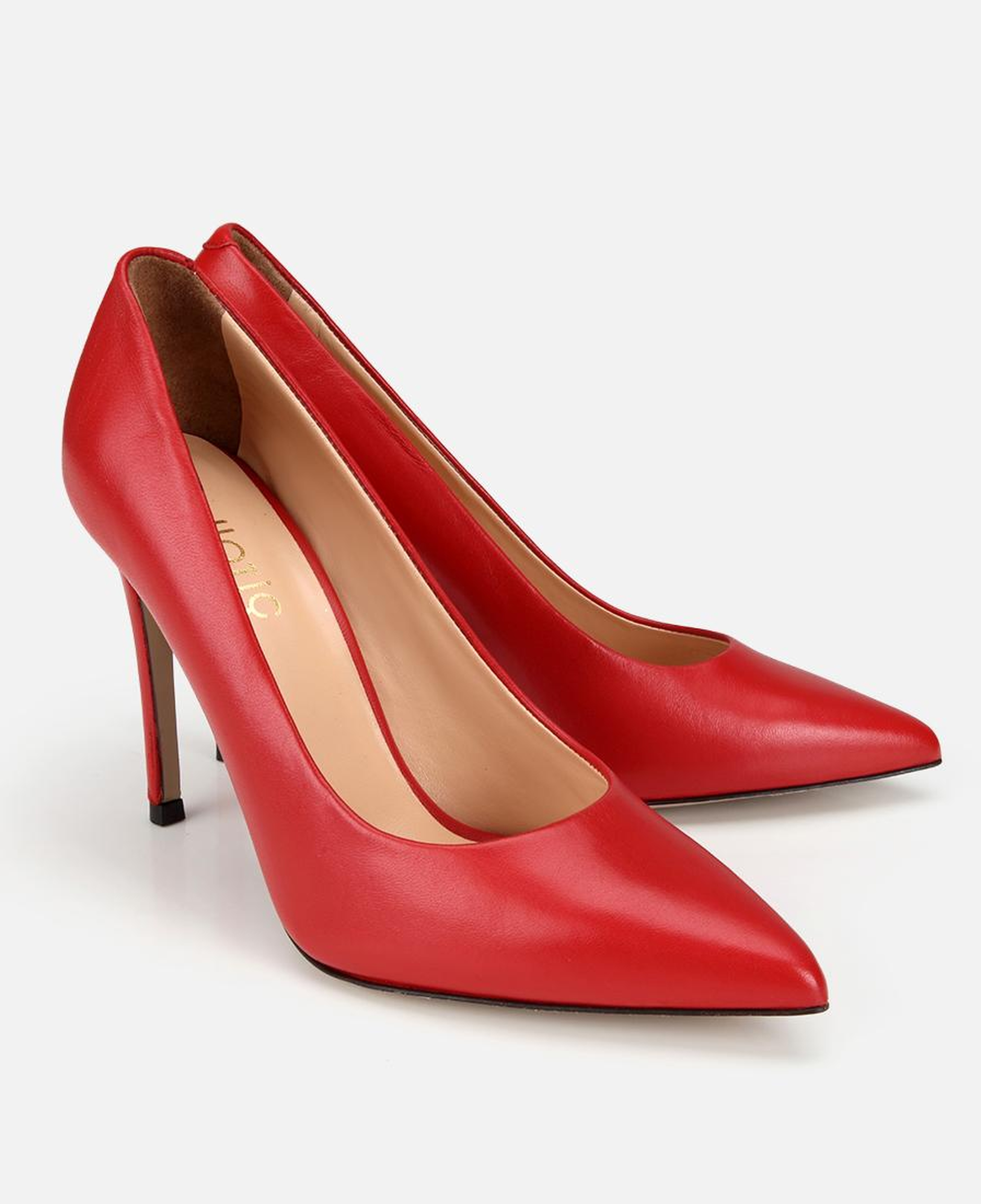 Kadın Deri Kırmızı Yüksek Topuklu Stiletto