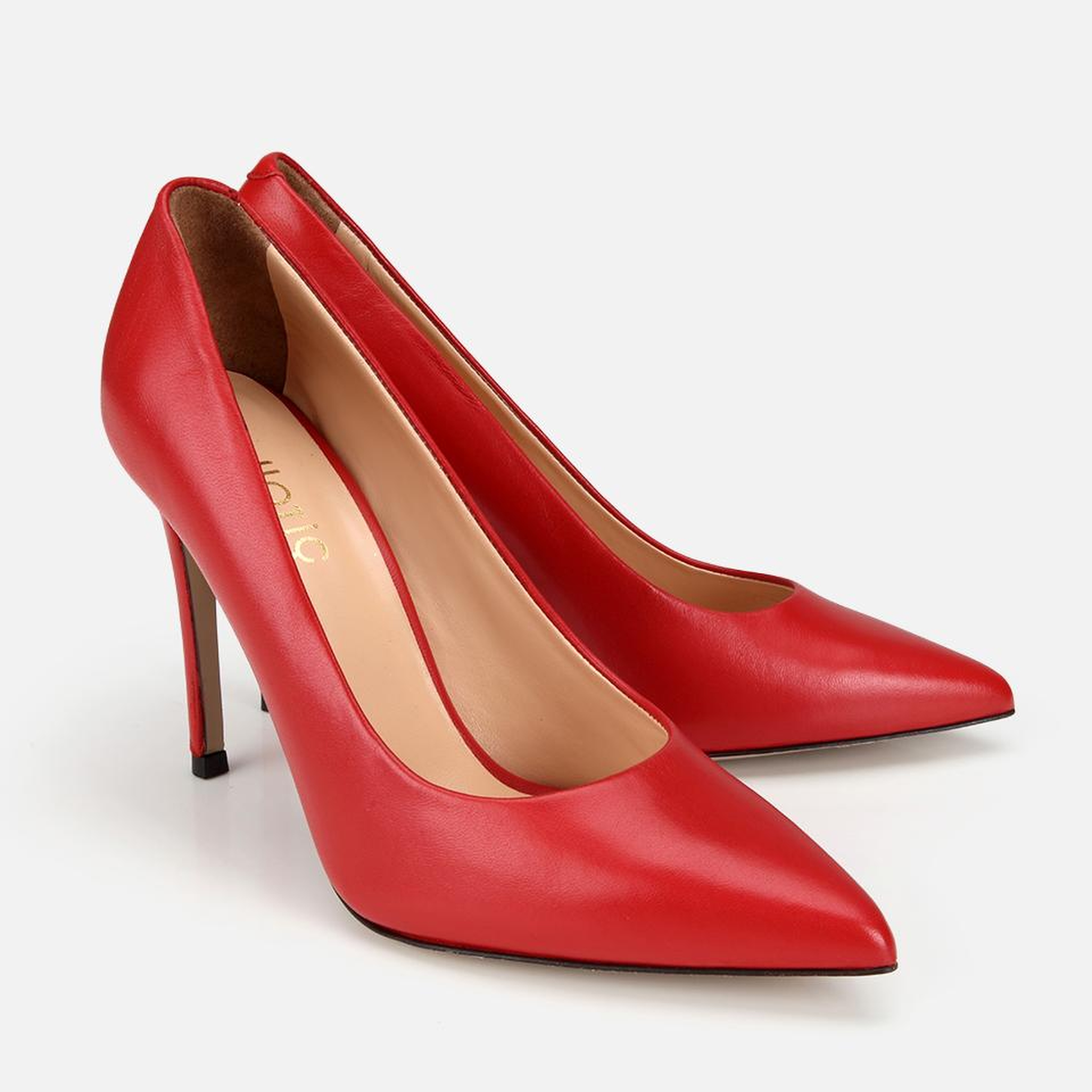 Kadın Deri Kırmızı Yüksek Topuklu Stiletto