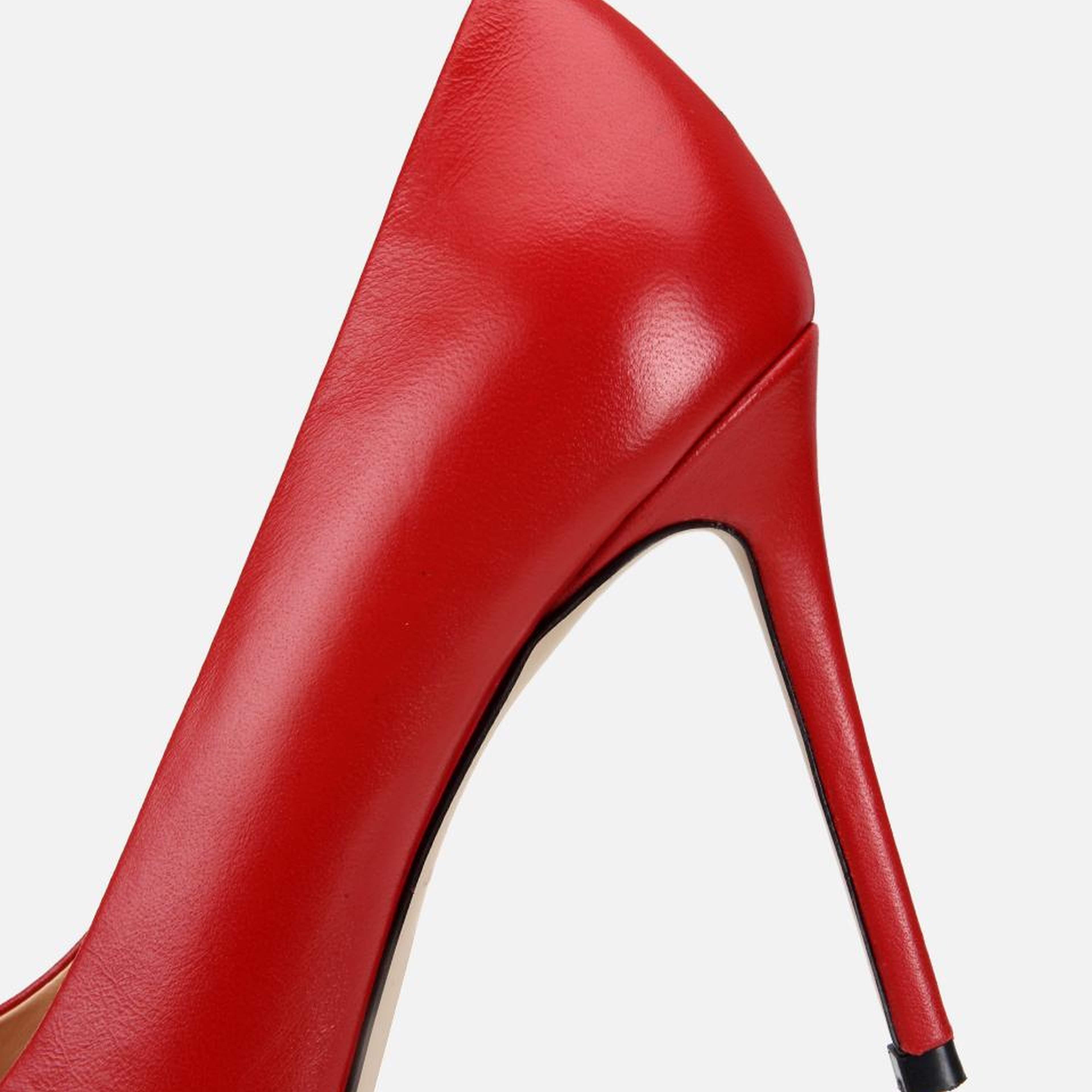 Kadın Deri Kırmızı Yüksek Topuklu Stiletto
