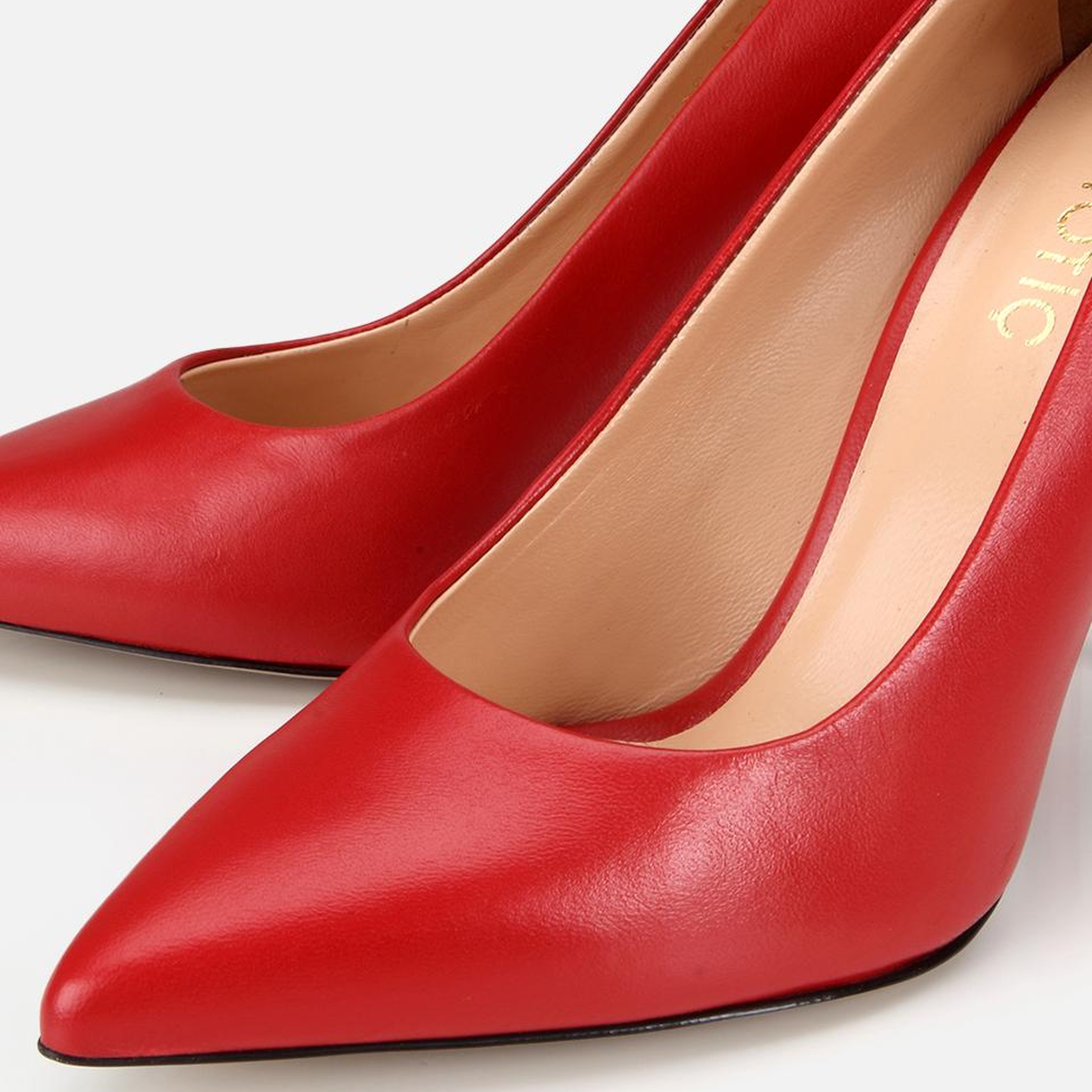 Kadın Deri Kırmızı Yüksek Topuklu Stiletto