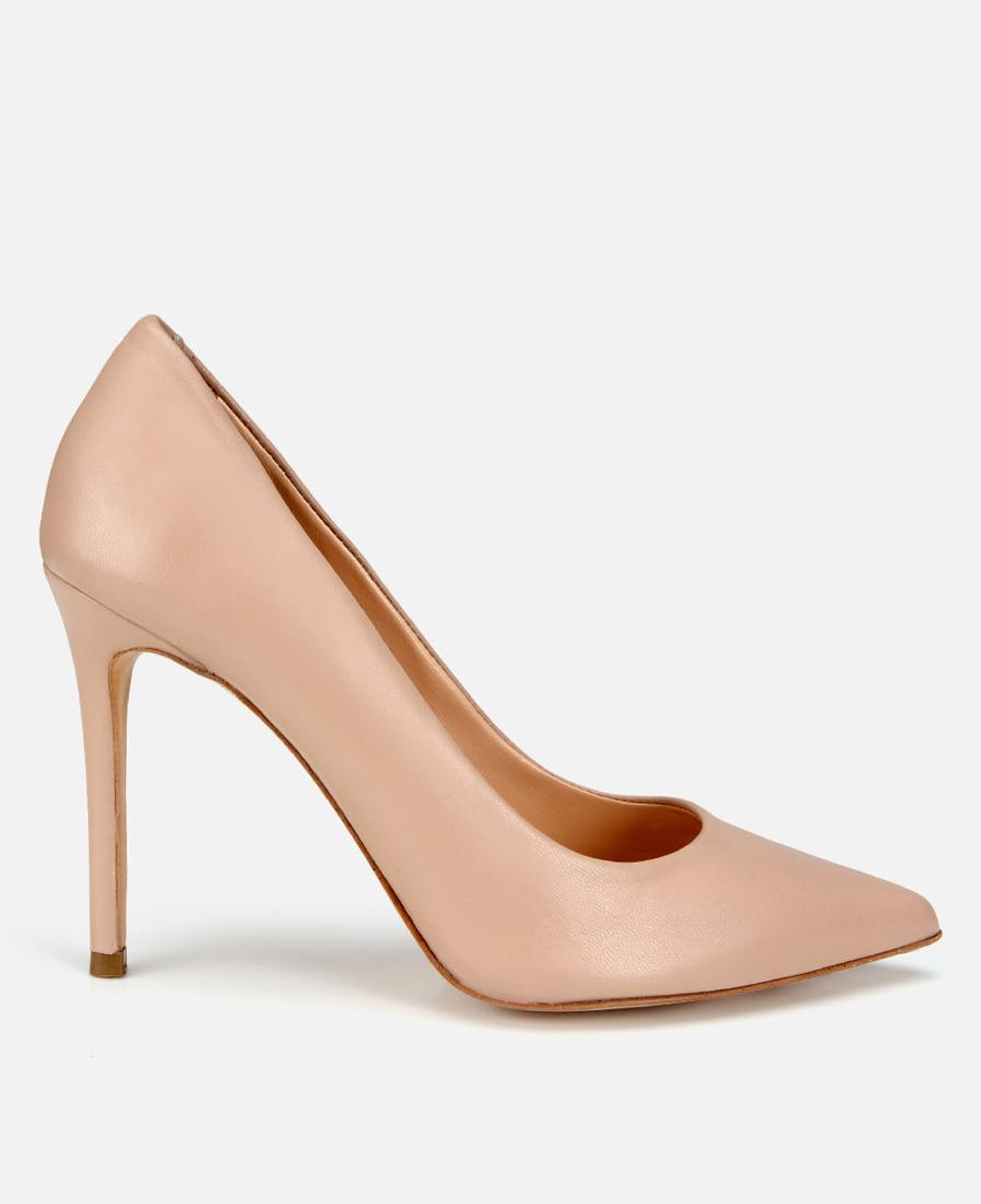 Kadın Deri Bej Yüksek Topuklu Stiletto