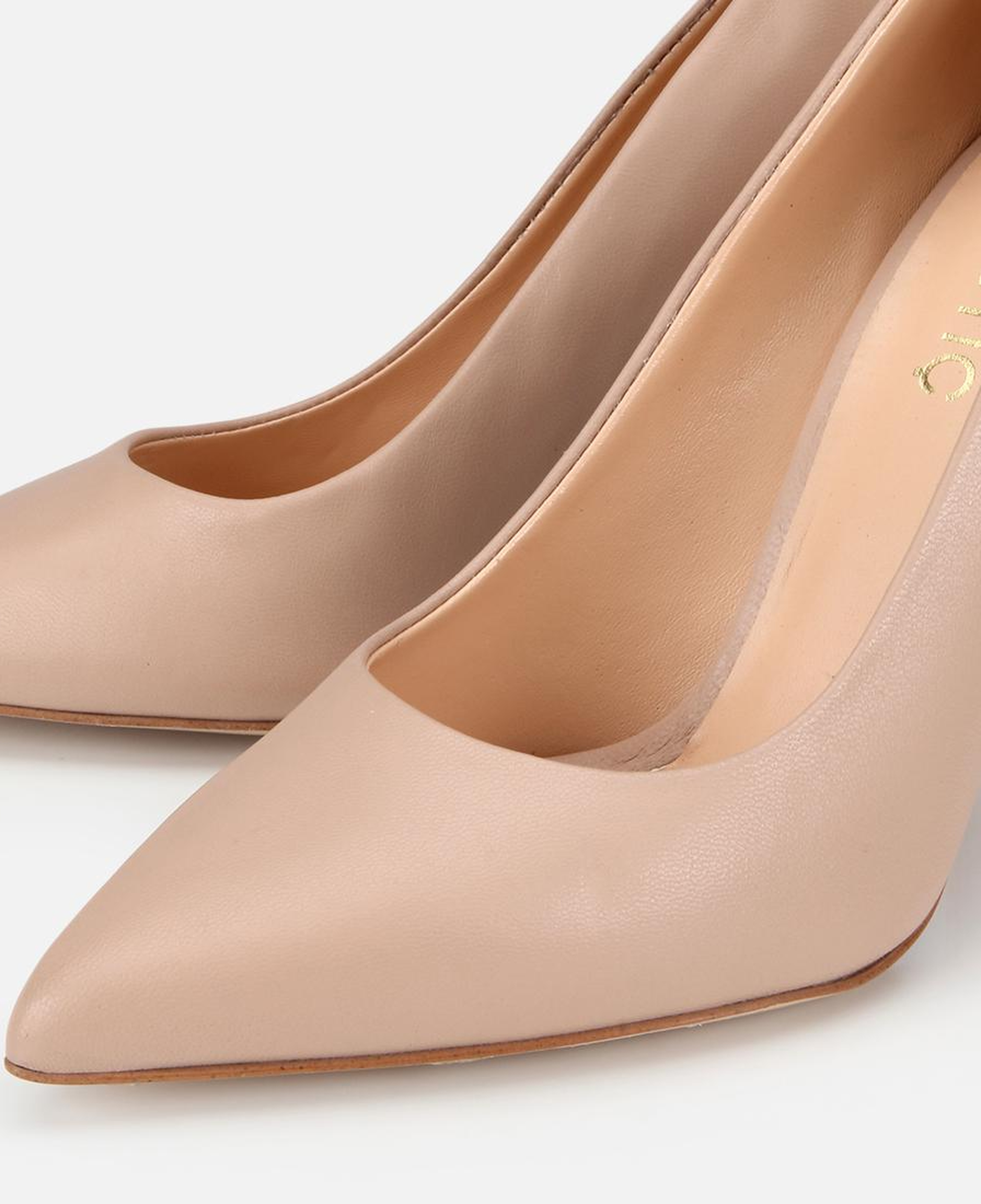 Kadın Deri Bej Yüksek Topuklu Stiletto