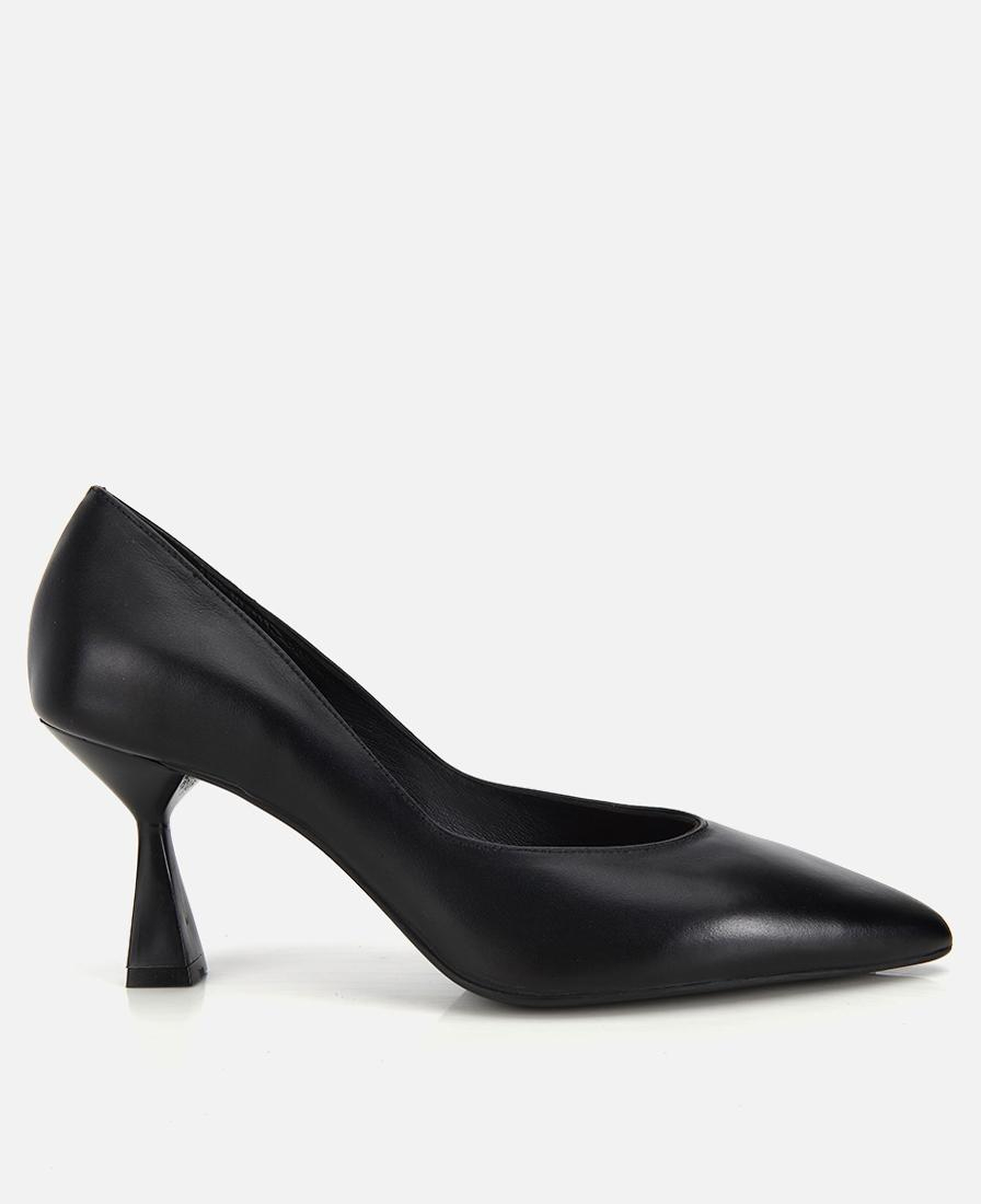 Kadın Deri Siyah Kısa Topuklu Stiletto