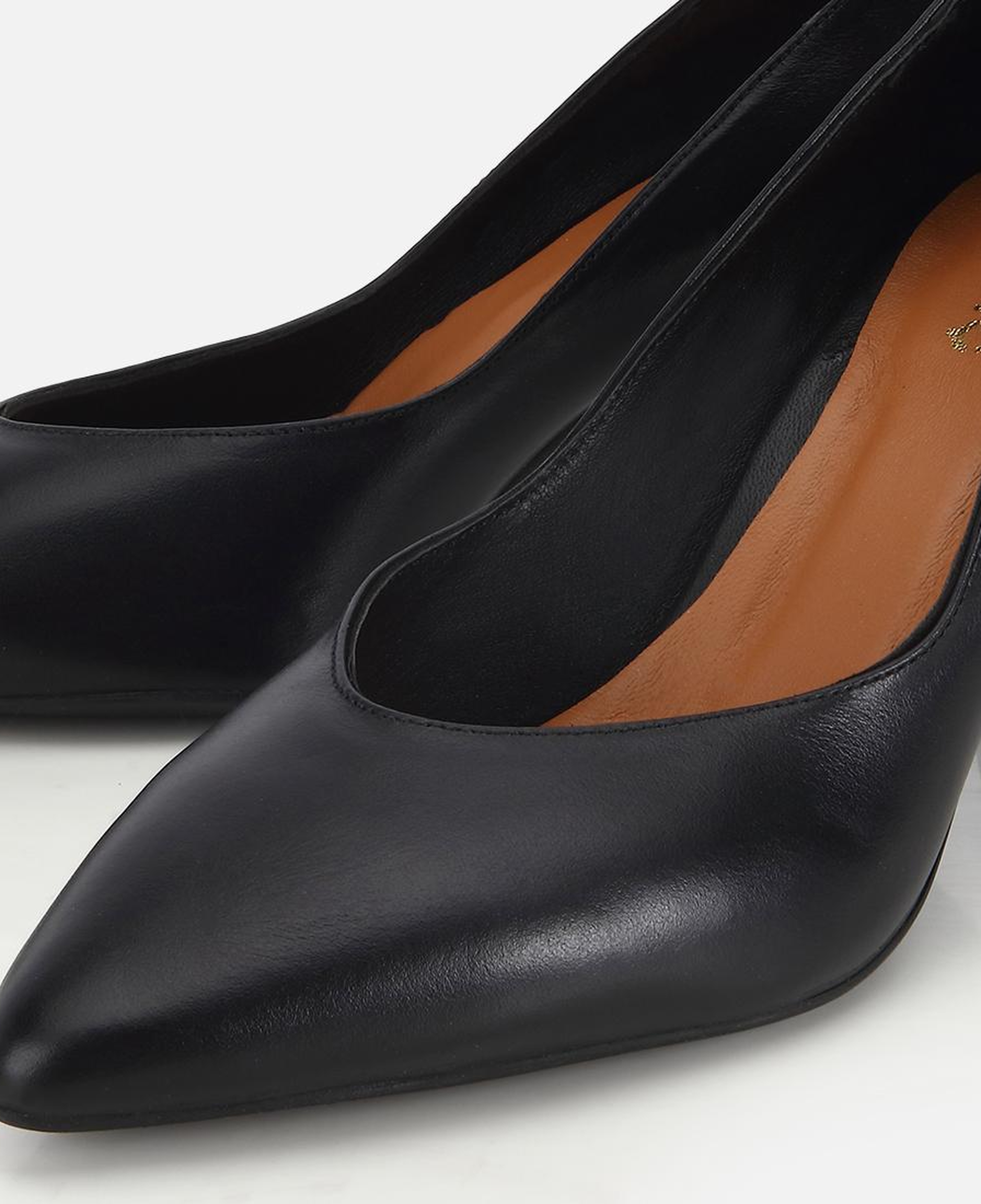 Kadın Deri Siyah Kısa Topuklu Stiletto