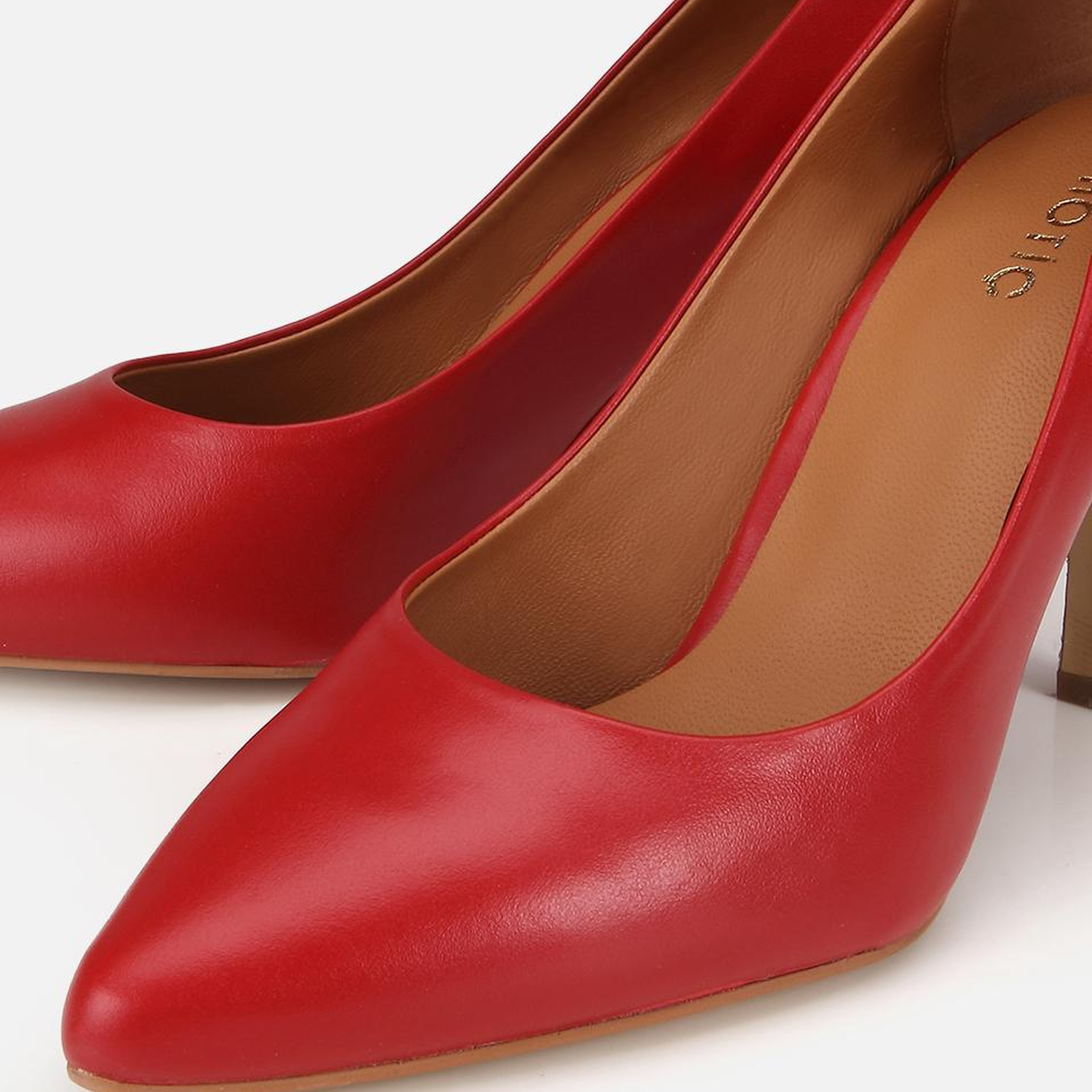 Kadın Deri Kırmızı Klasik Stiletto