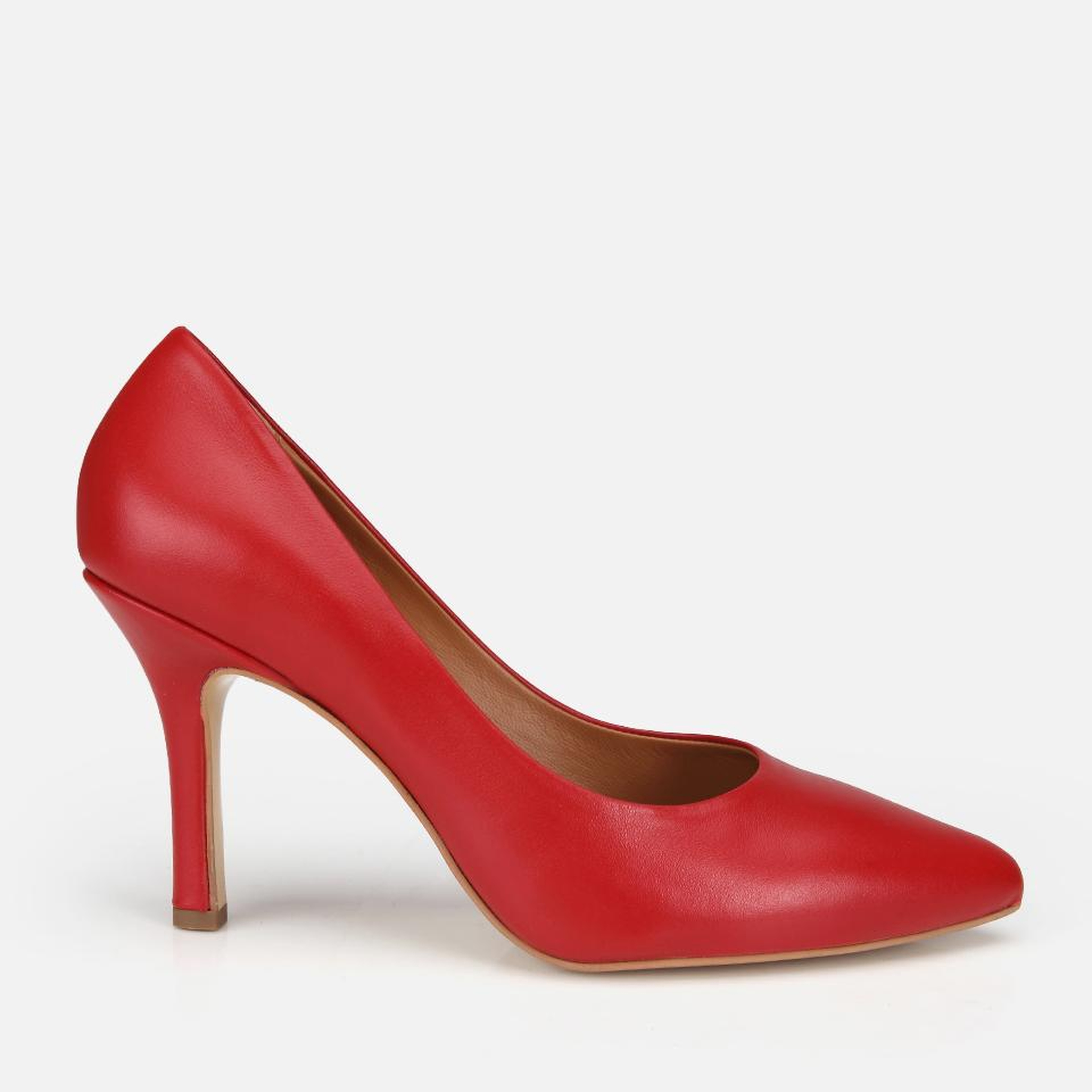 Kadın Deri Kırmızı Klasik Stiletto