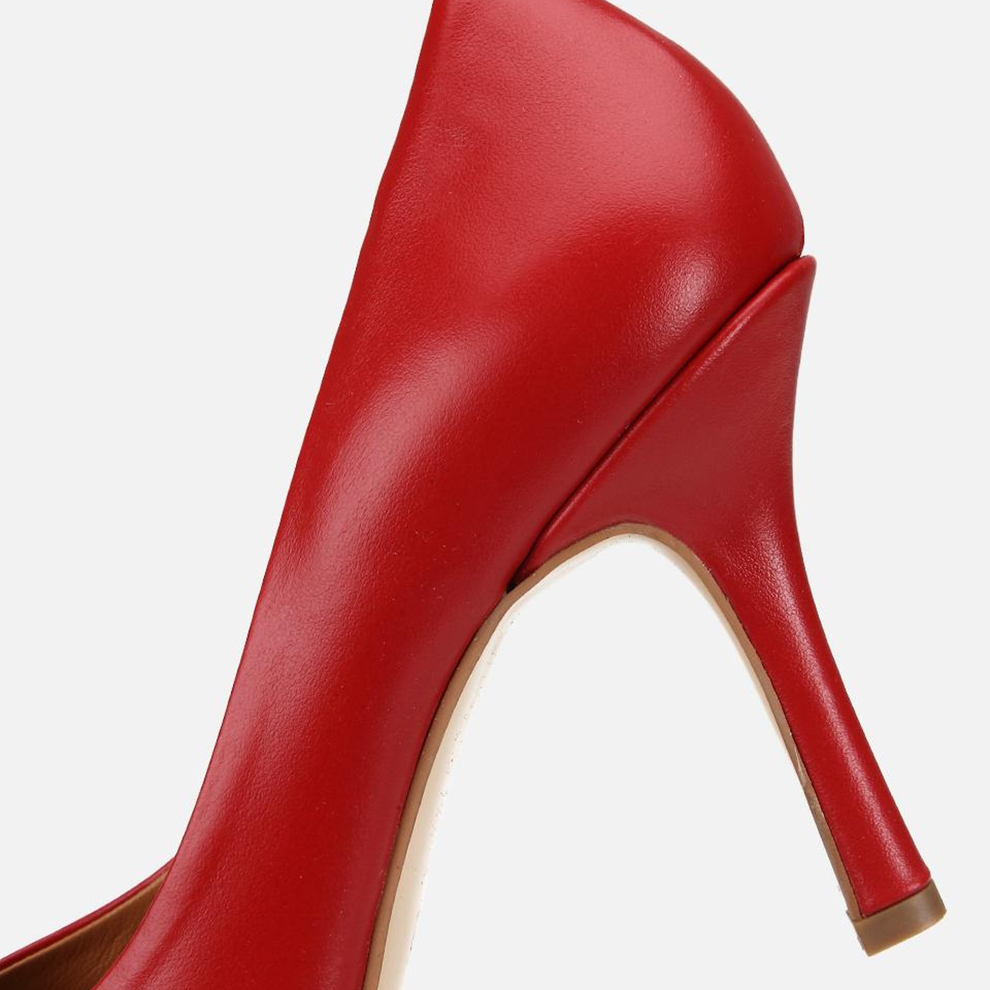 Kadın Deri Kırmızı Klasik Stiletto