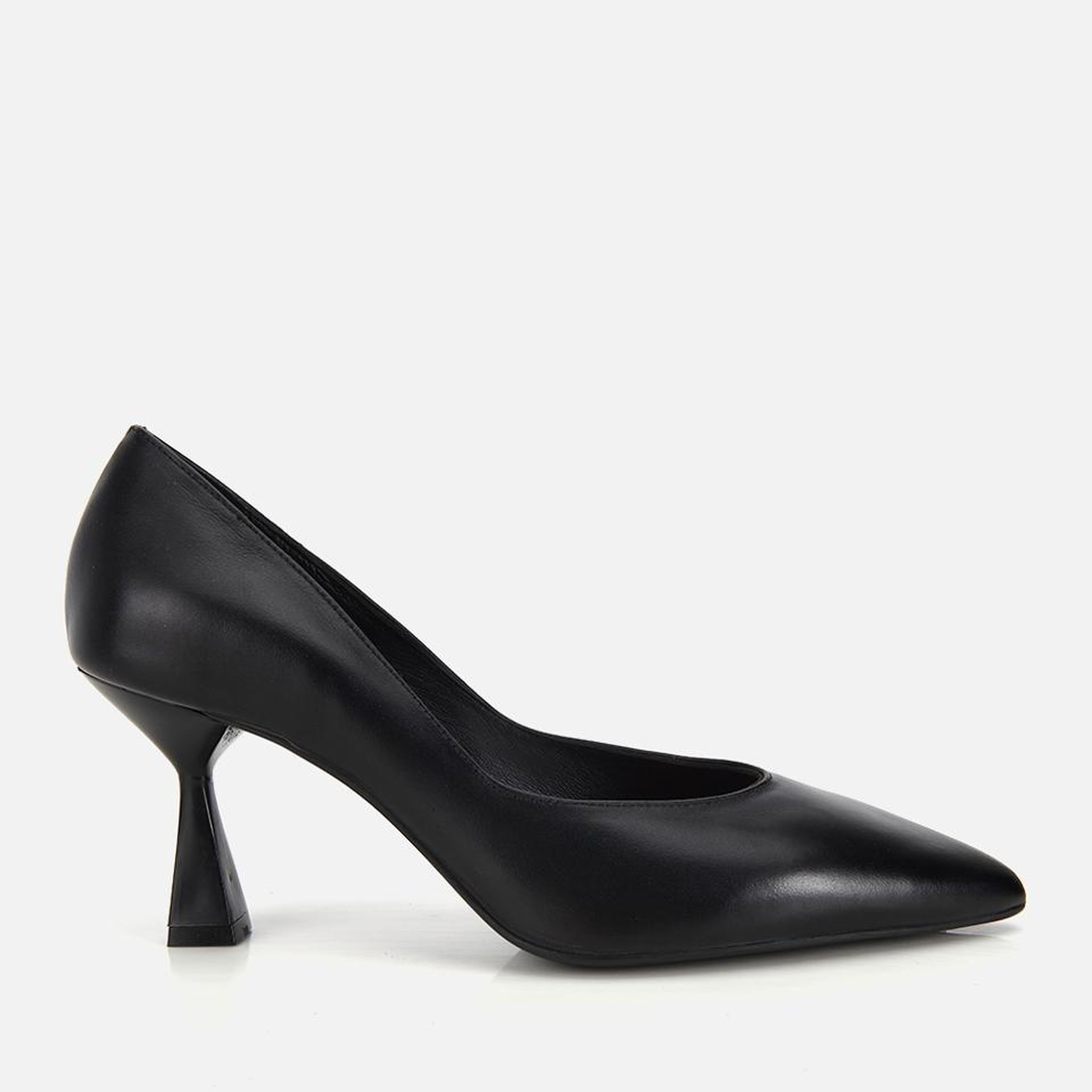 Kadın Deri Siyah Kısa Topuklu Stiletto