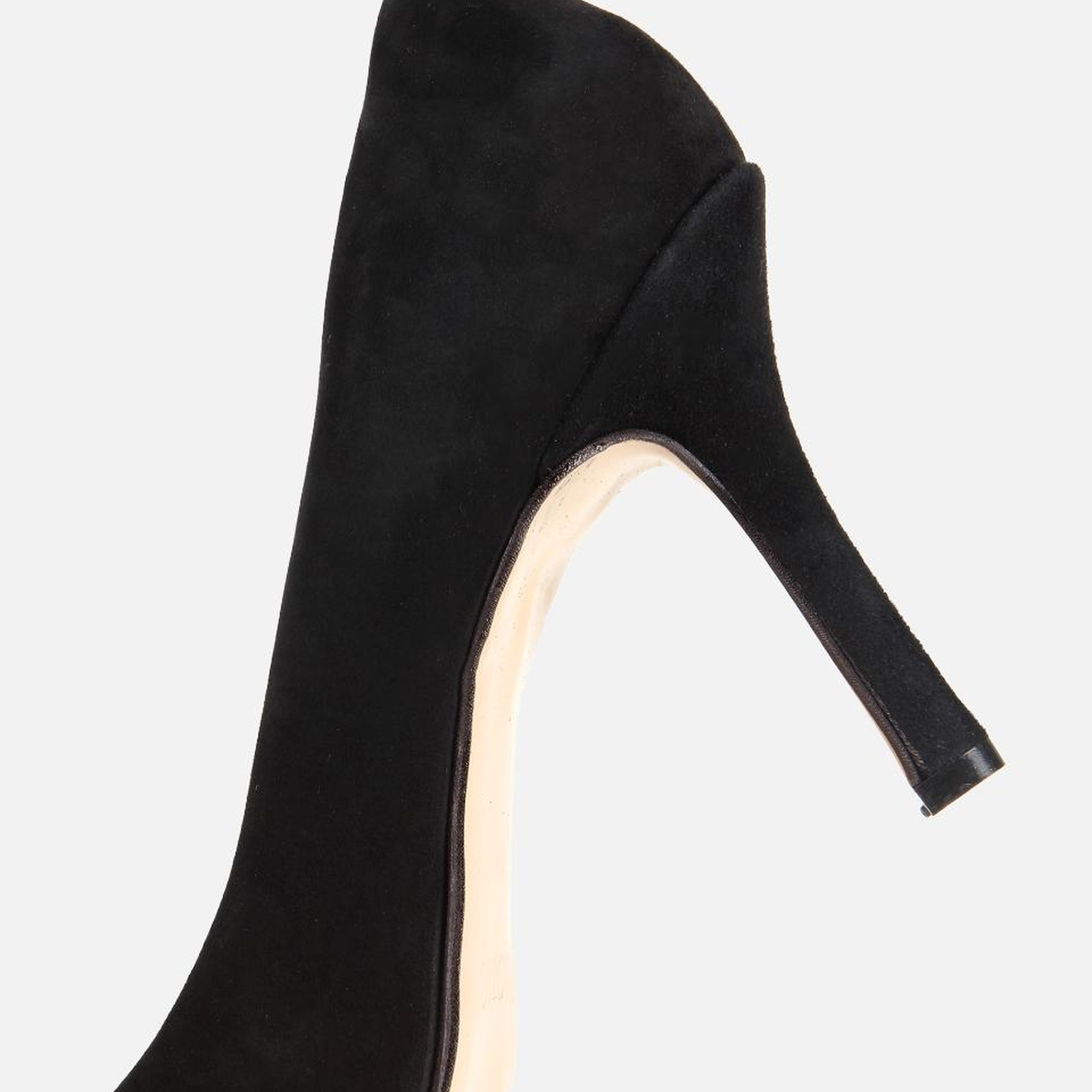Kadın Süet Deri Siyah Klasik Stiletto Ayakkabı