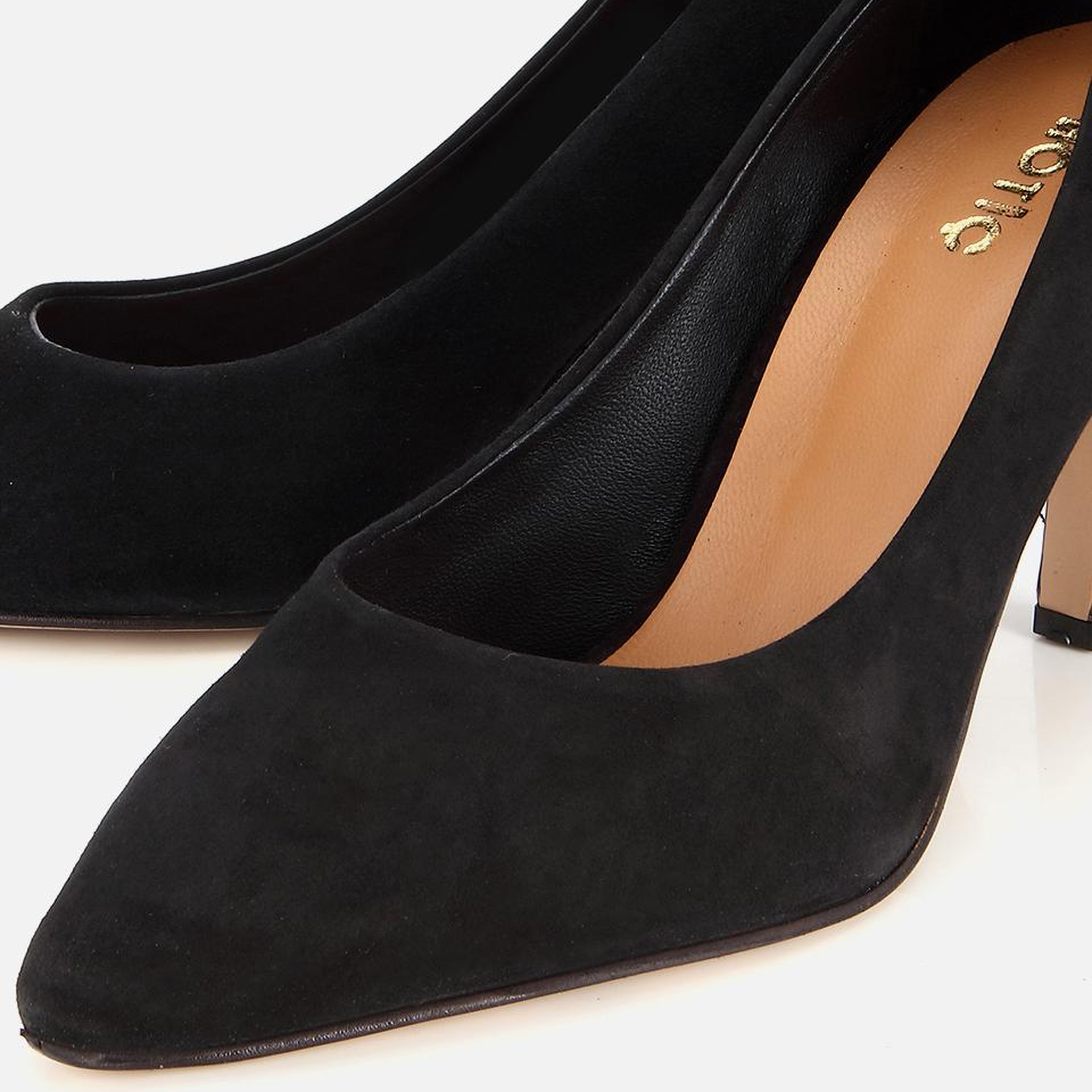 Kadın Süet Deri Siyah Klasik Stiletto Ayakkabı