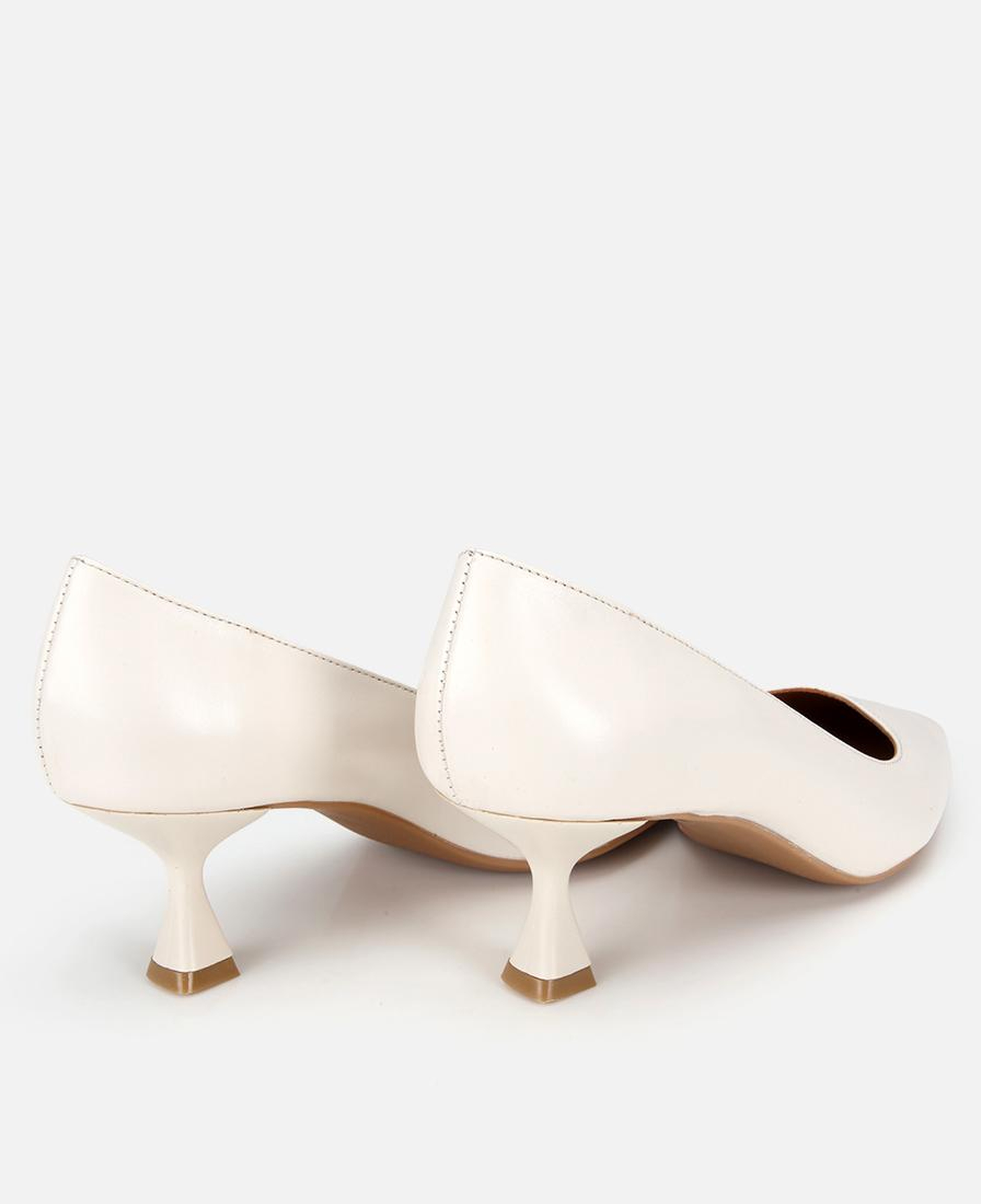 Kadın Deri Kemik Kısa Topuklu Stiletto