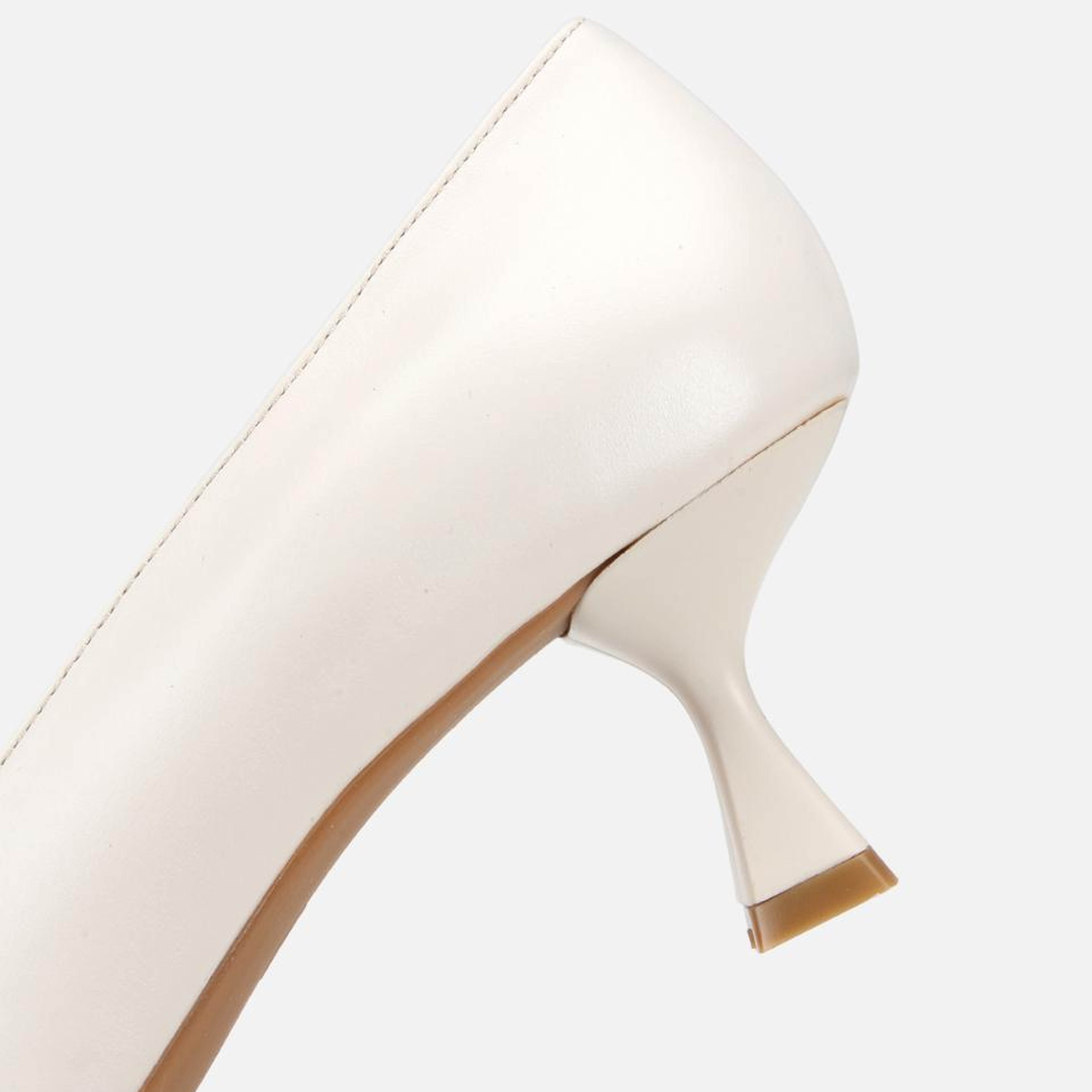 Kadın Deri Kemik Kısa Topuklu Stiletto