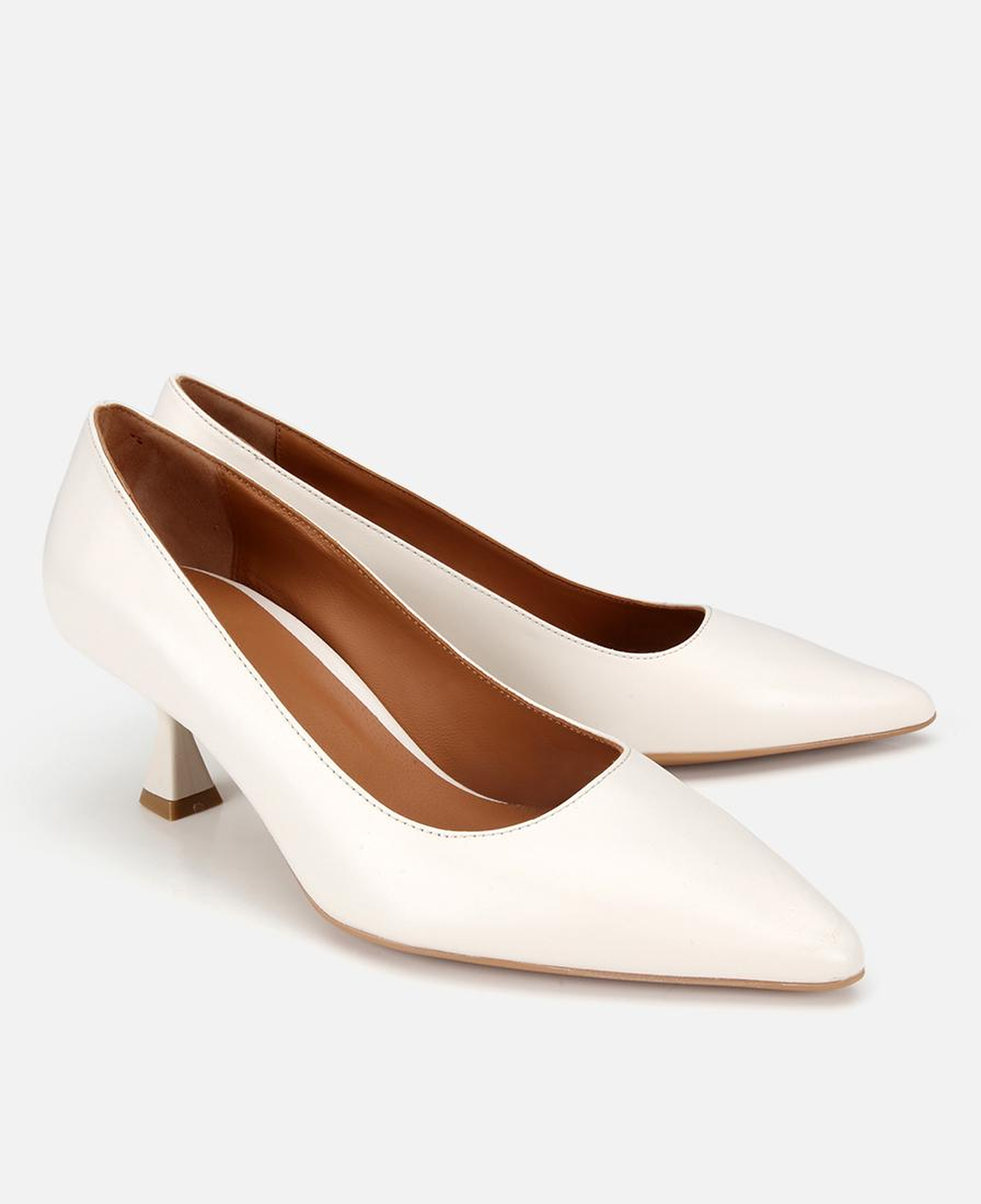 Kadın Deri Kemik Kısa Topuklu Stiletto