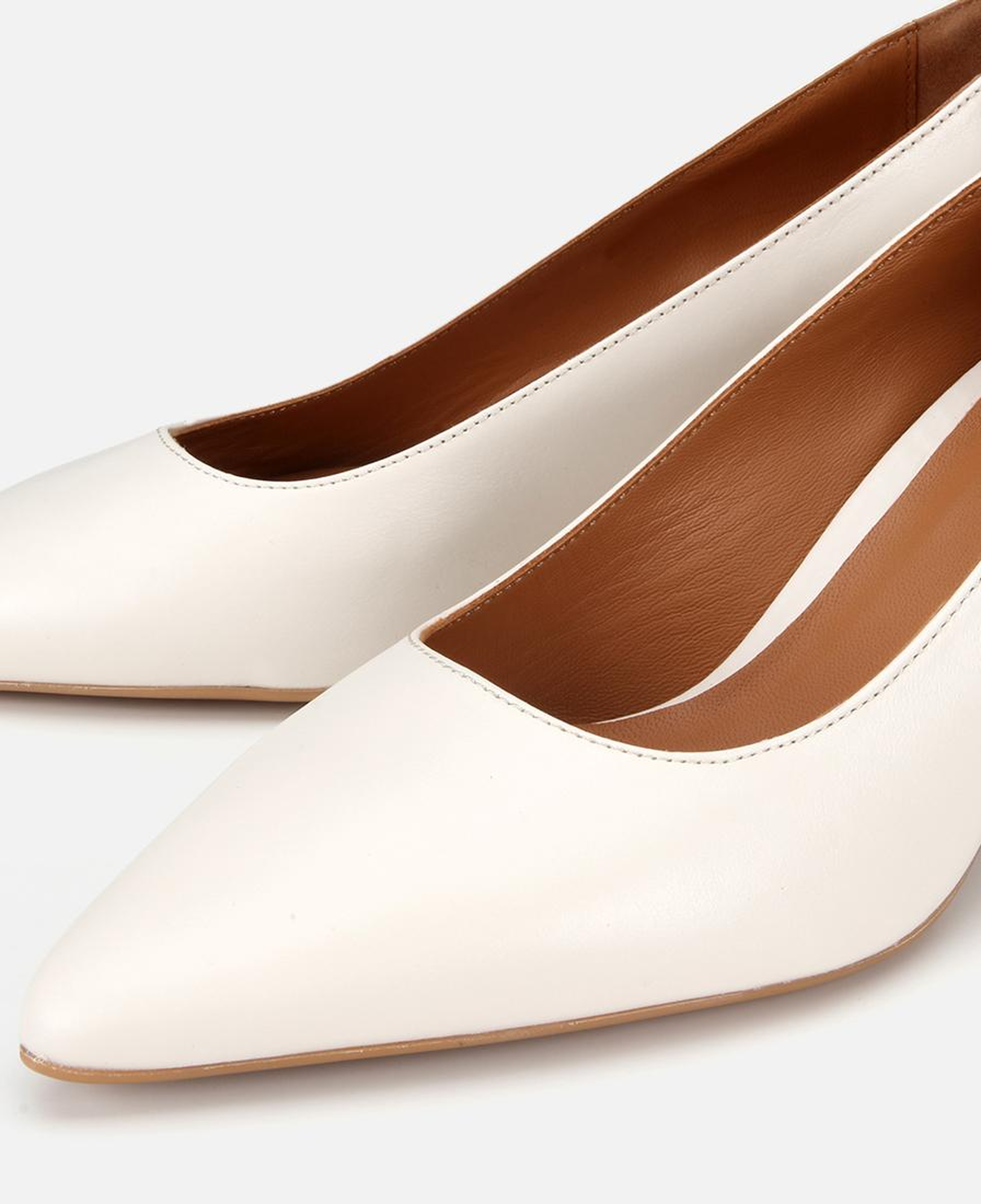 Kadın Deri Kemik Kısa Topuklu Stiletto