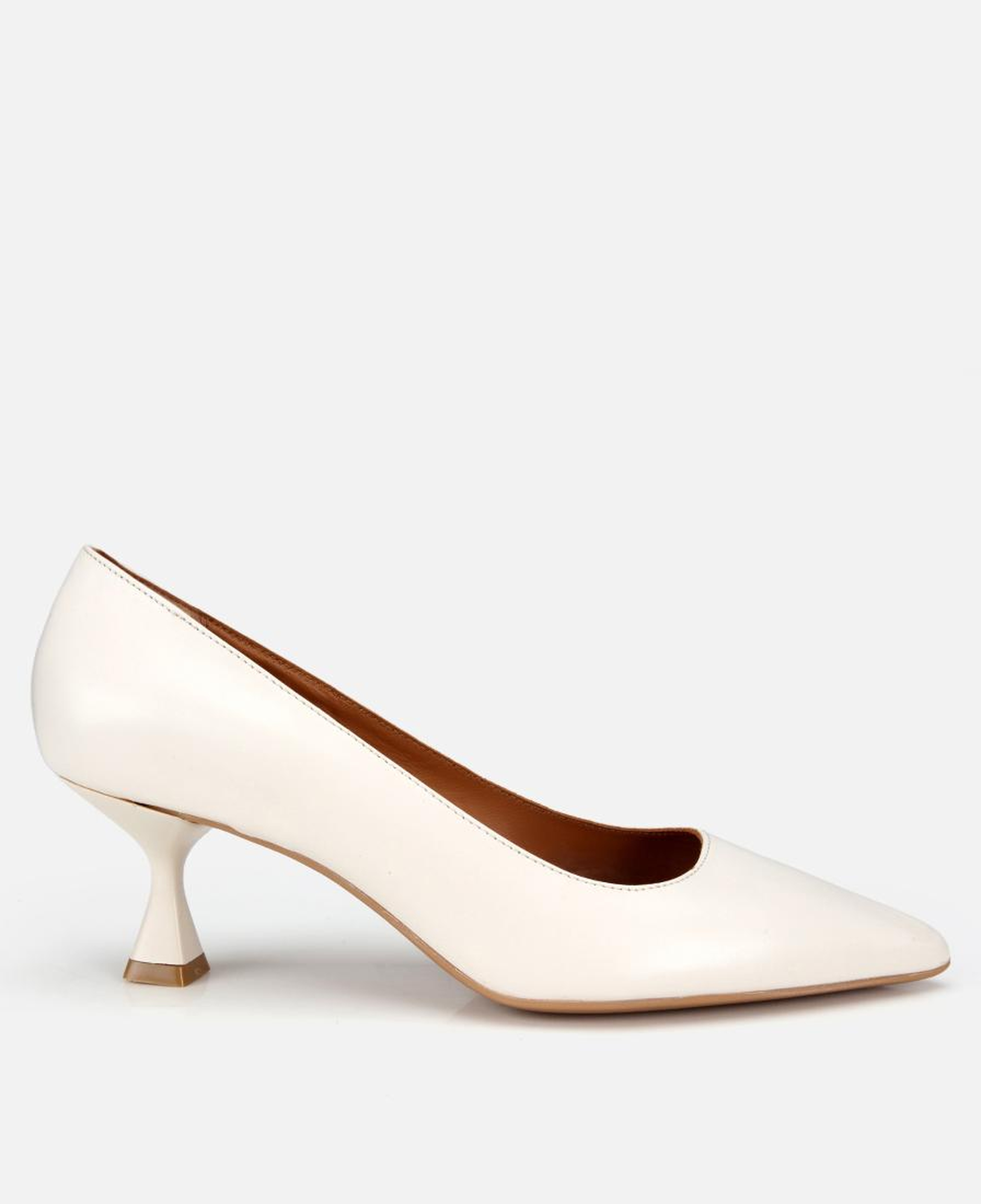 Kadın Deri Kemik Kısa Topuklu Stiletto