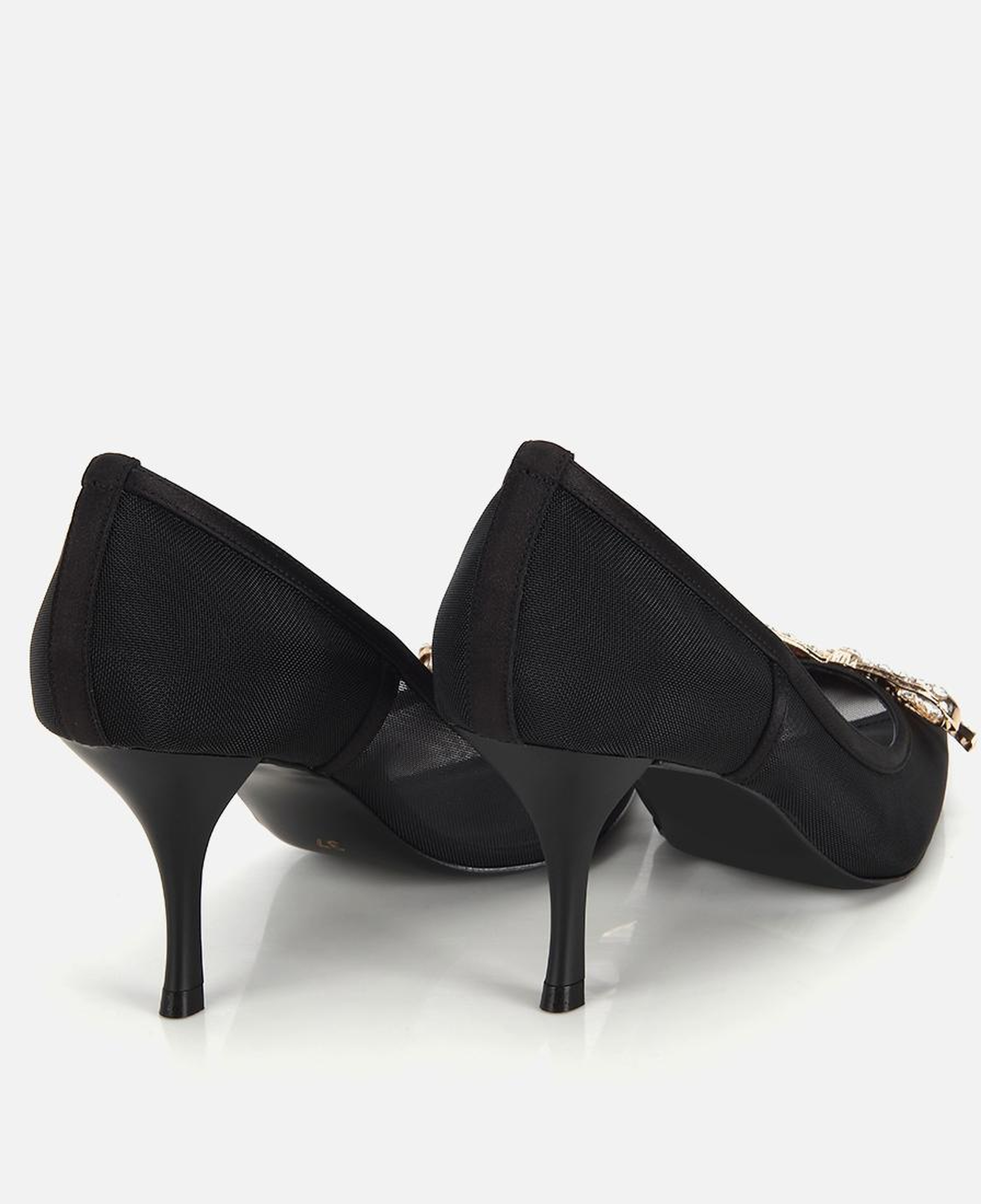 Kadın Siyah Transparan Fiyonk Detaylı Stiletto