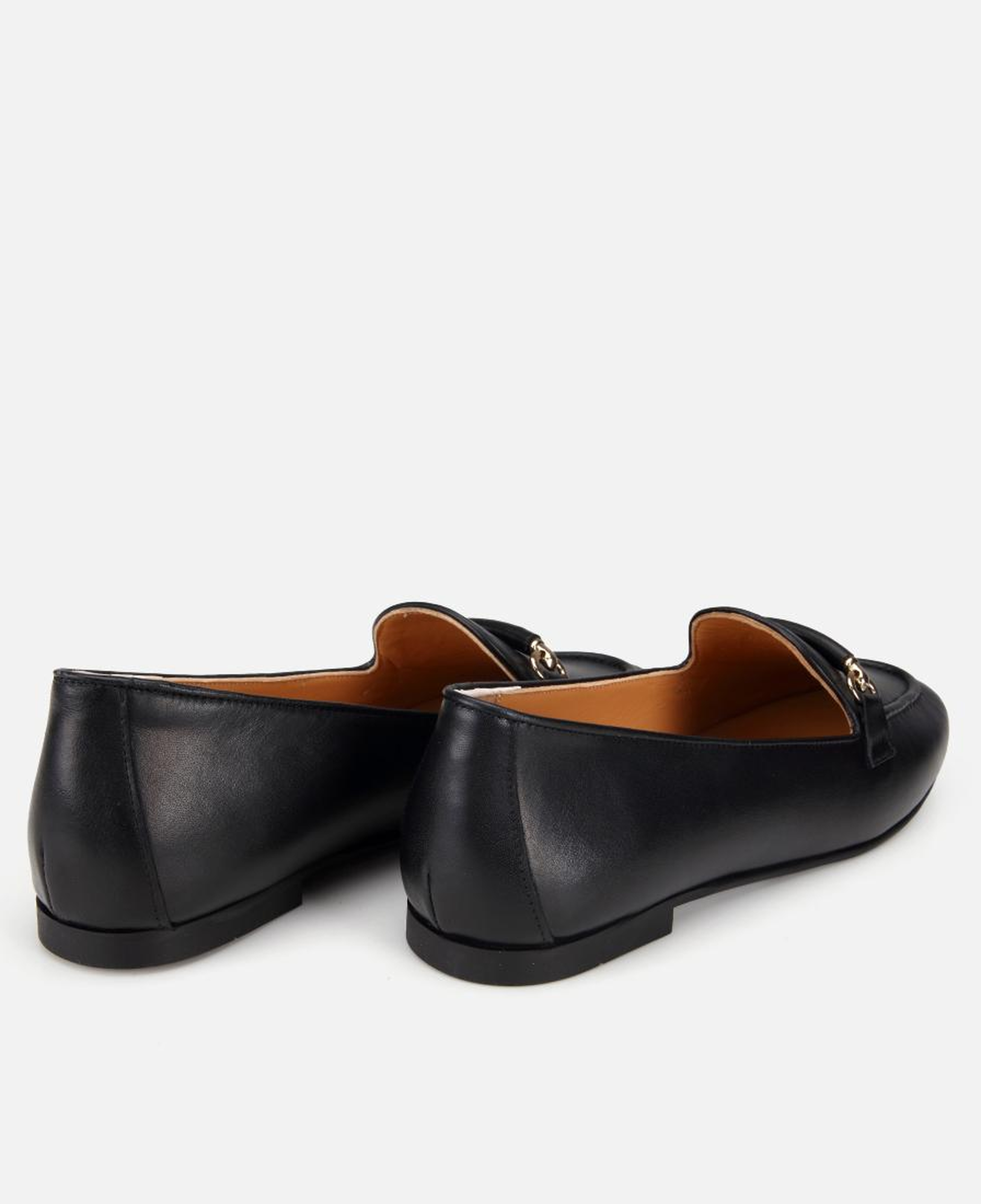 Kadın Deri Siyah Toka Detaylı Klasik Loafer
