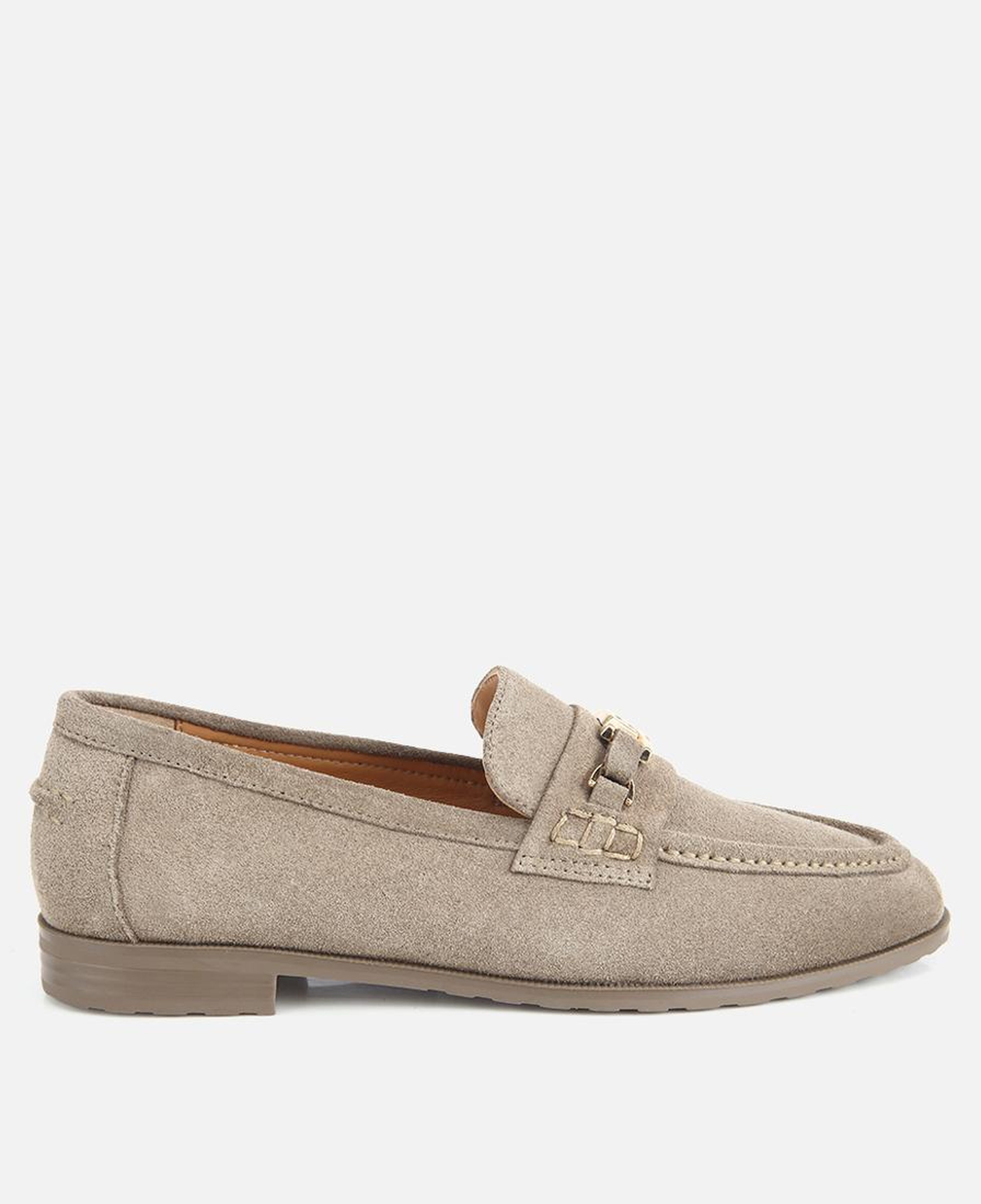 Kadın Süet Deri Açık Yeşil Toka Detaylı Klasik Loafer