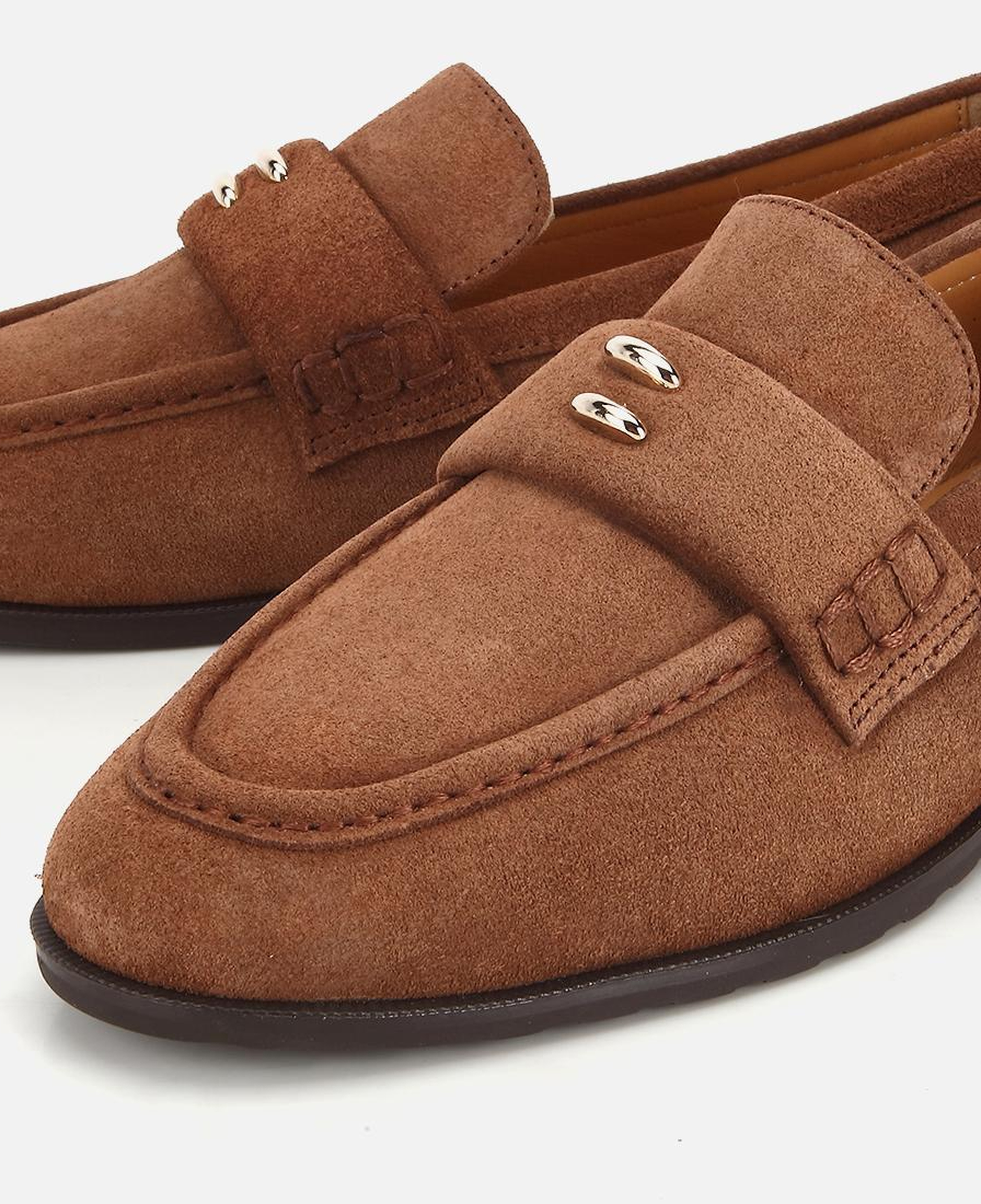 Kadın Süet Deri Taba Toka Detaylı Klasik Loafer