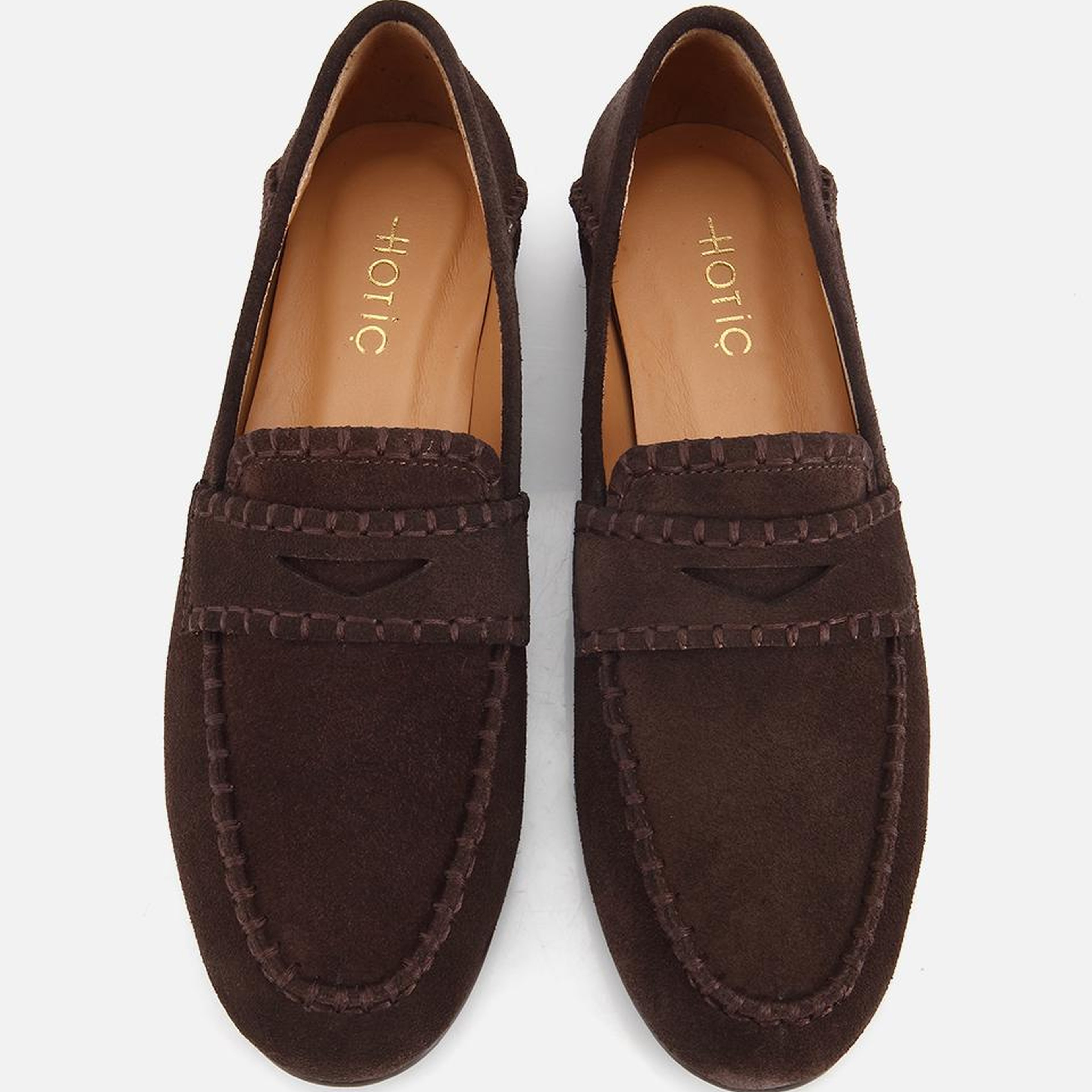 Kadın Süet Deri Kahverengi Dikiş Detaylı Günlük Loafer