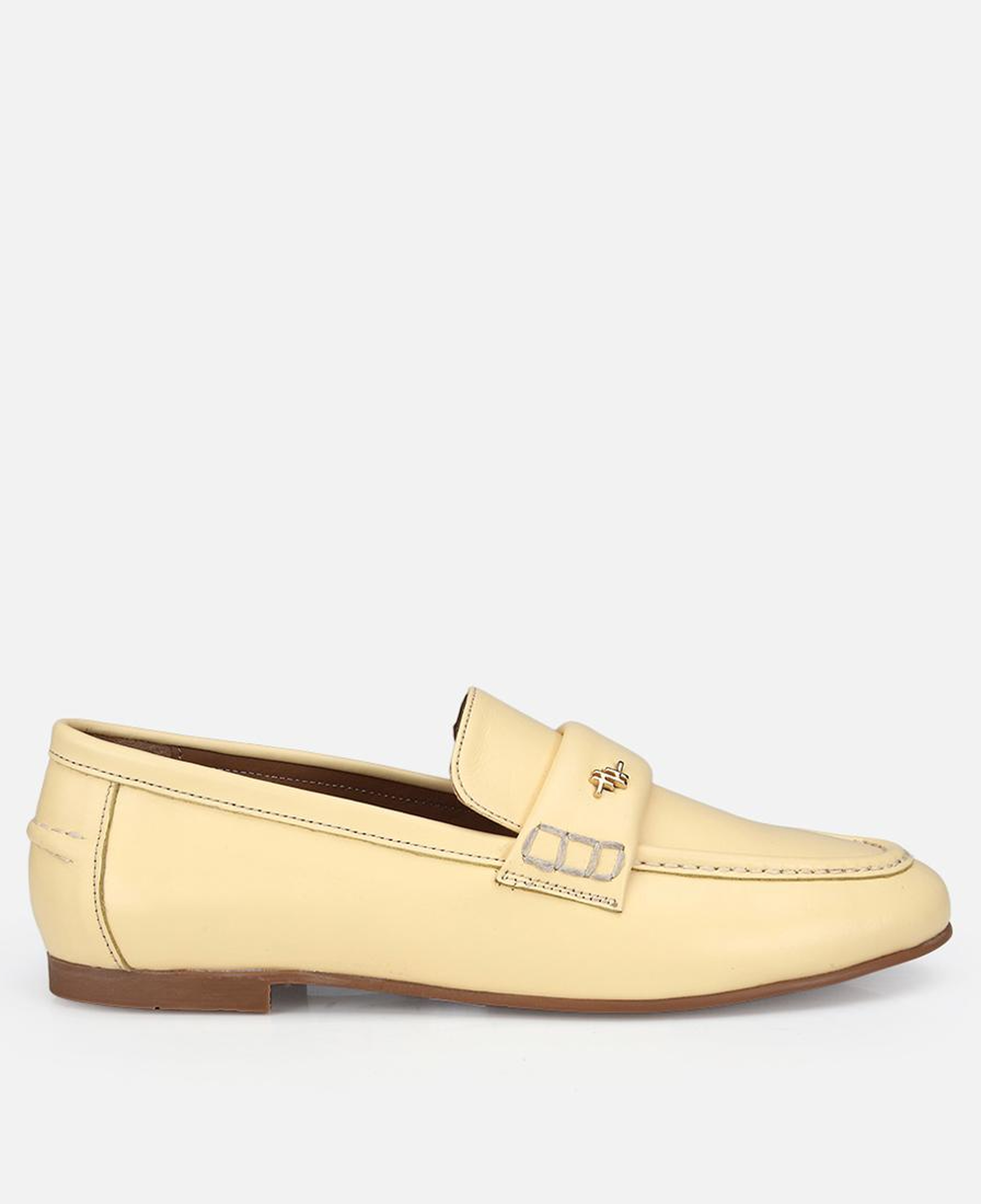 Kadın Deri Sarı Yumuşak Dokulu Klasik Loafer