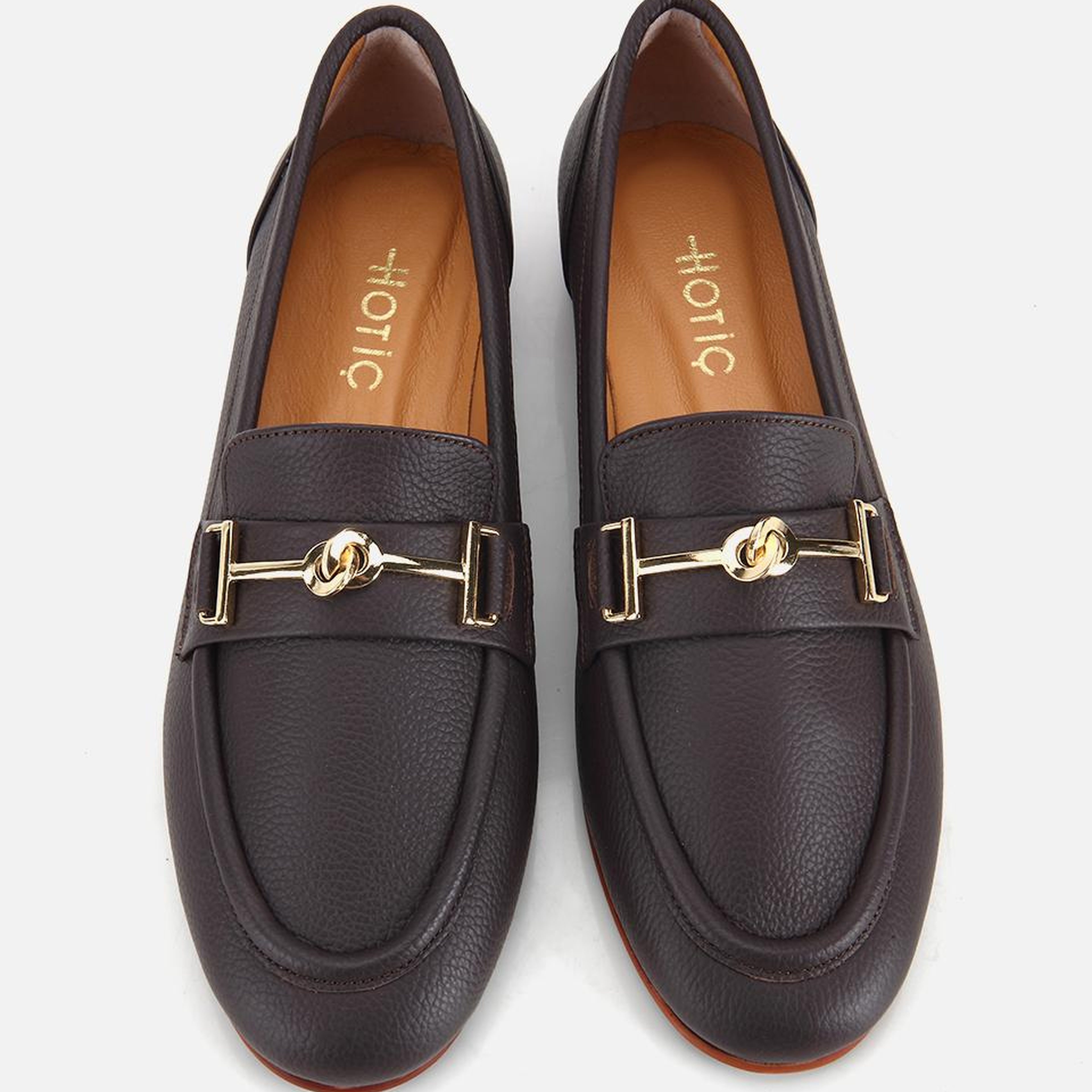 Kadın Deri Kahverengi Yumuşak Dokulu Tokalı Klasik Loafer