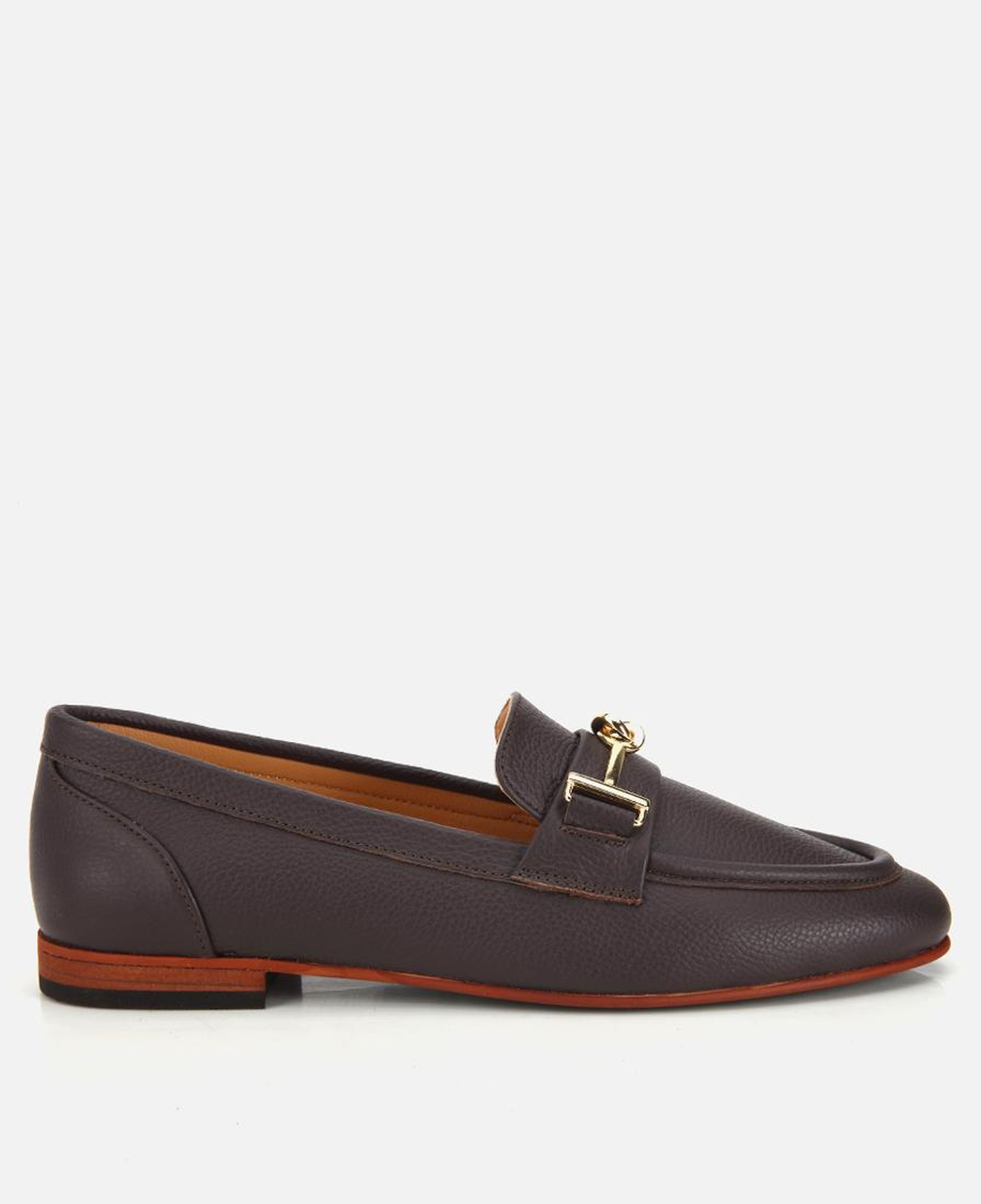 Kadın Deri Kahverengi Yumuşak Dokulu Tokalı Klasik Loafer