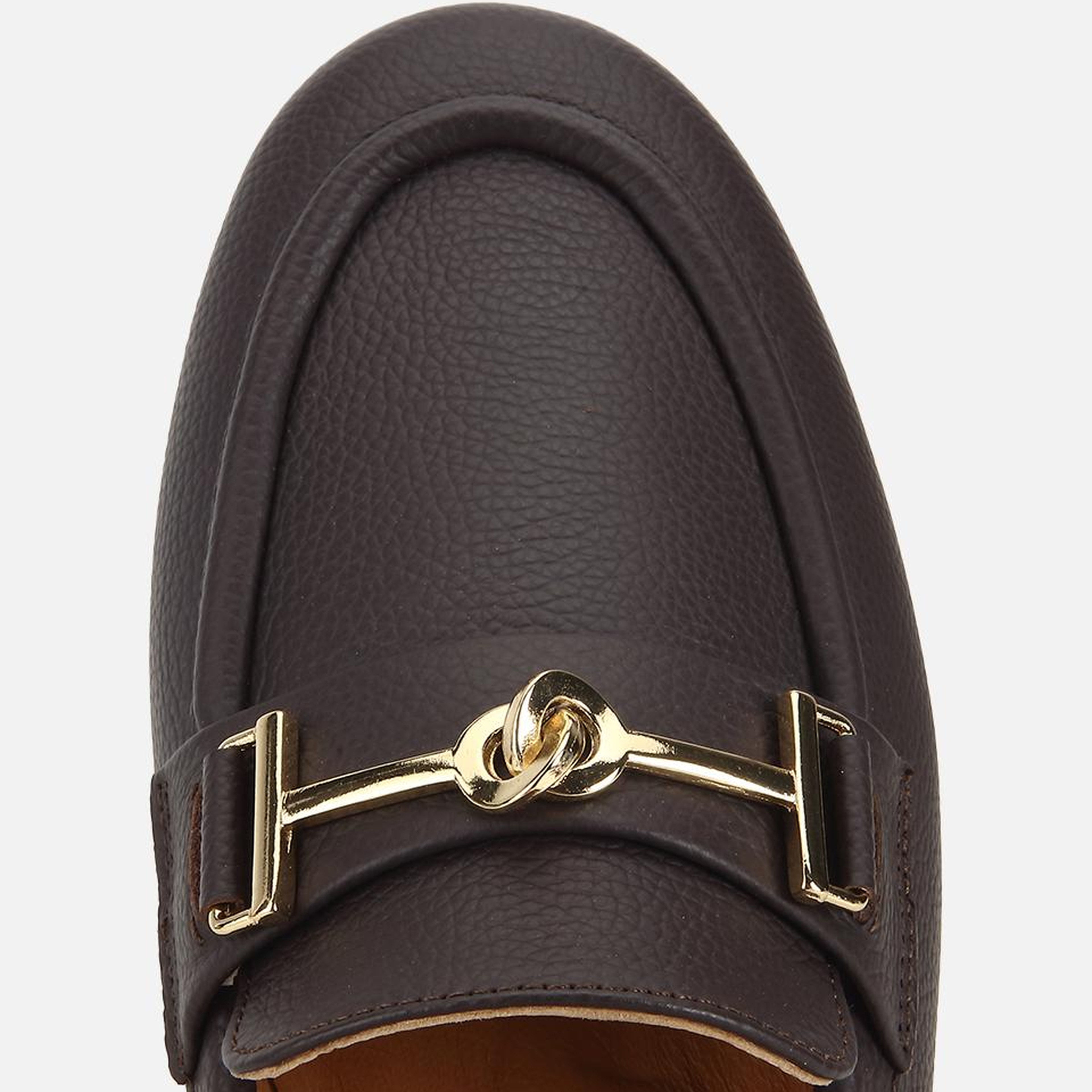 Kadın Deri Kahverengi Yumuşak Dokulu Tokalı Klasik Loafer
