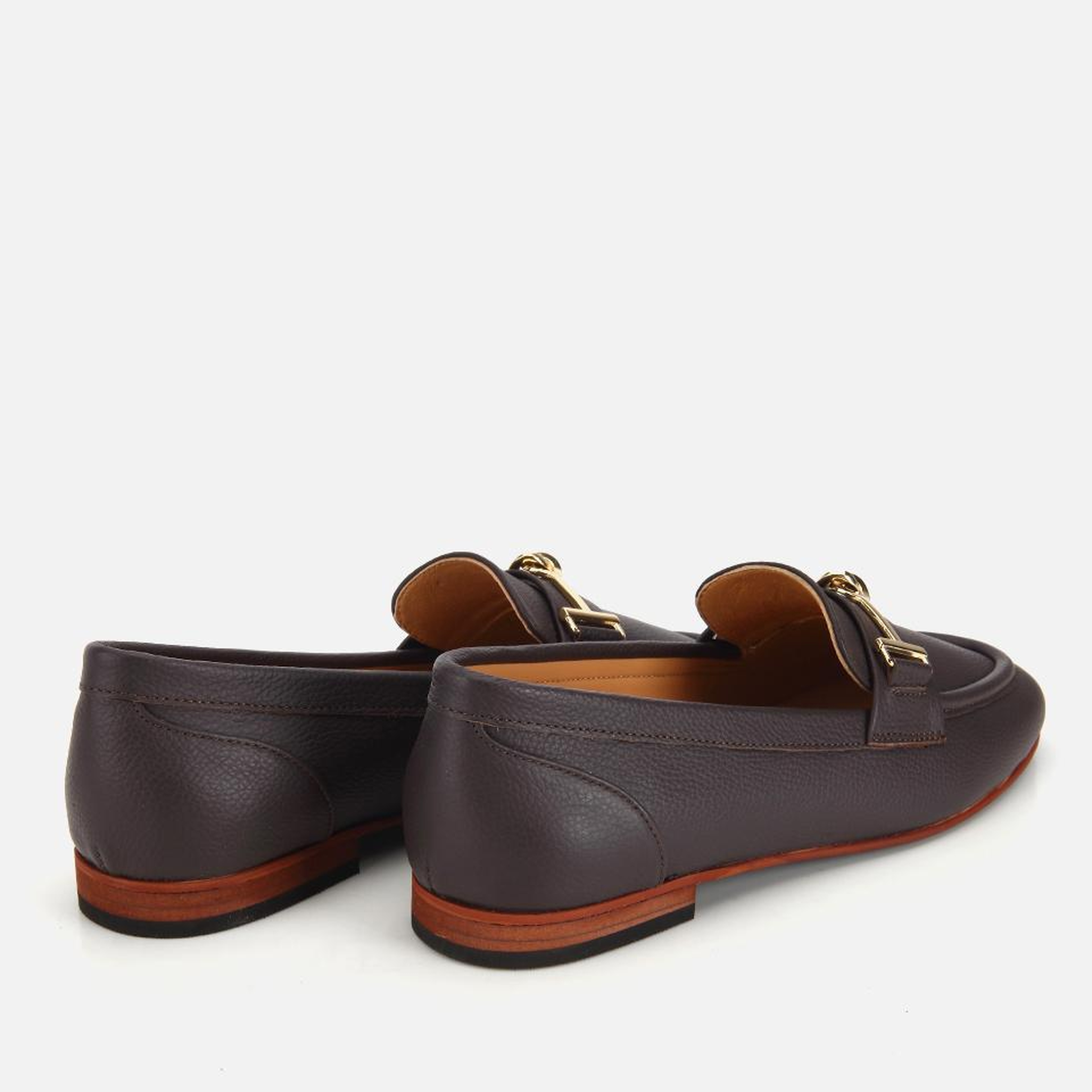 Kadın Deri Kahverengi Yumuşak Dokulu Tokalı Klasik Loafer