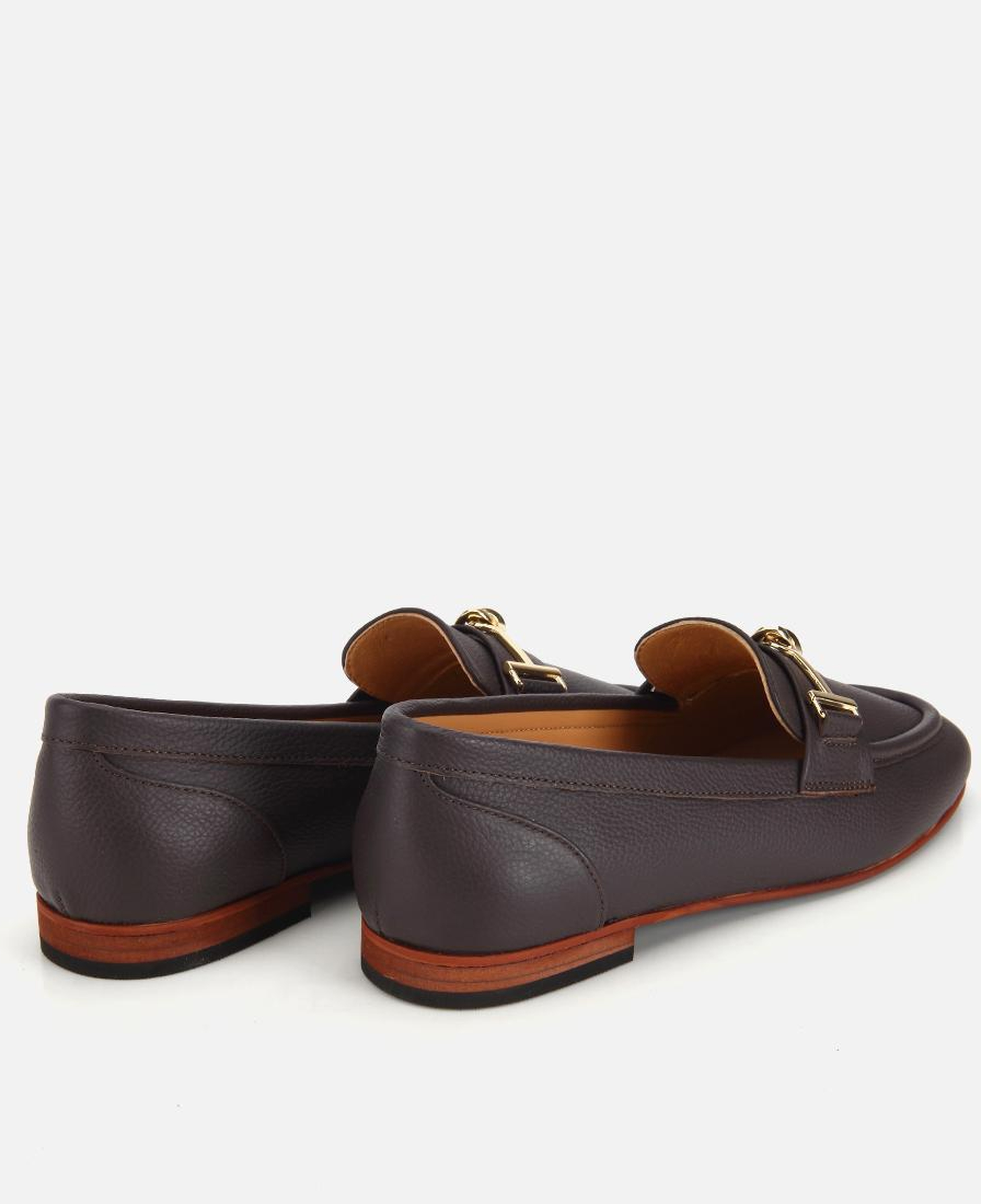 Kadın Deri Kahverengi Yumuşak Dokulu Tokalı Klasik Loafer